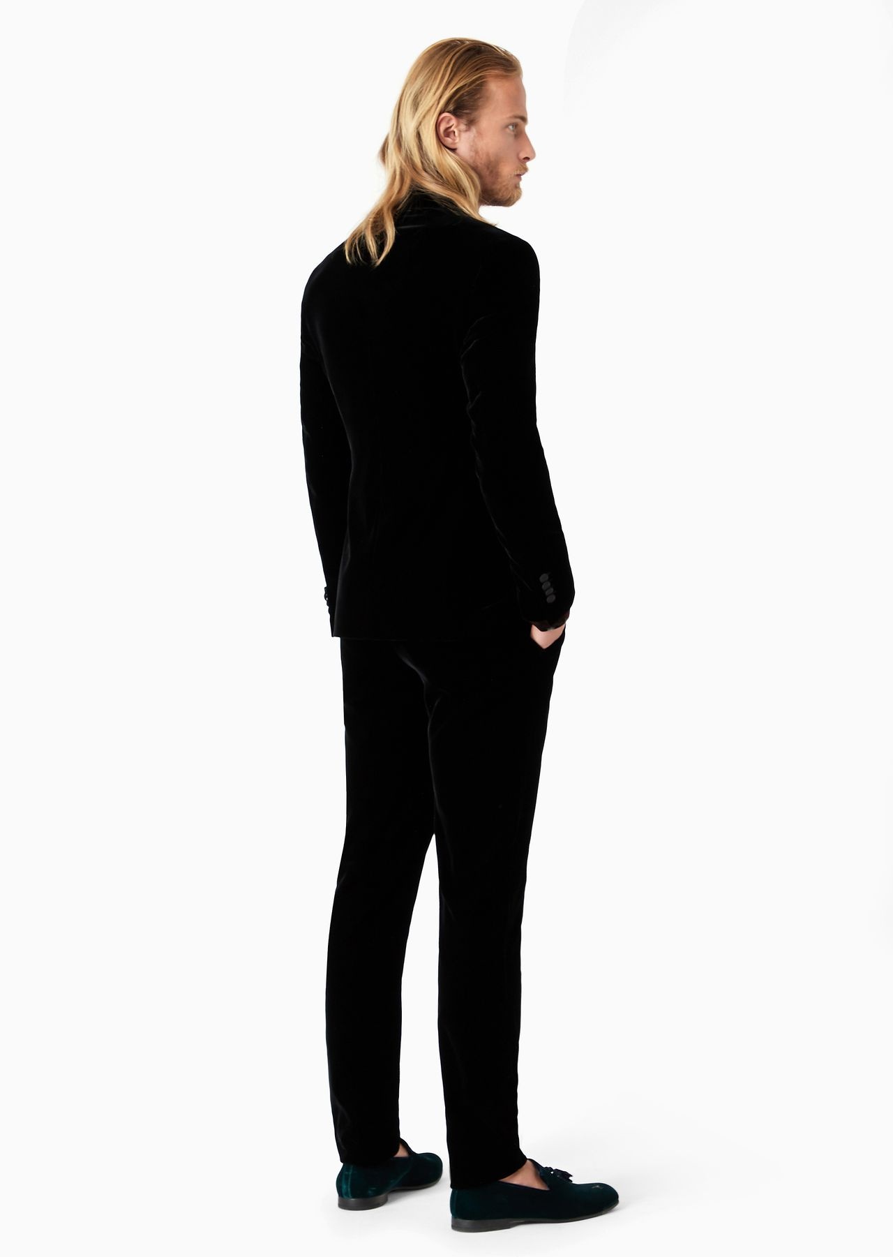 Madison line full-canvas velvet suit with a double-breasted jacket - 3