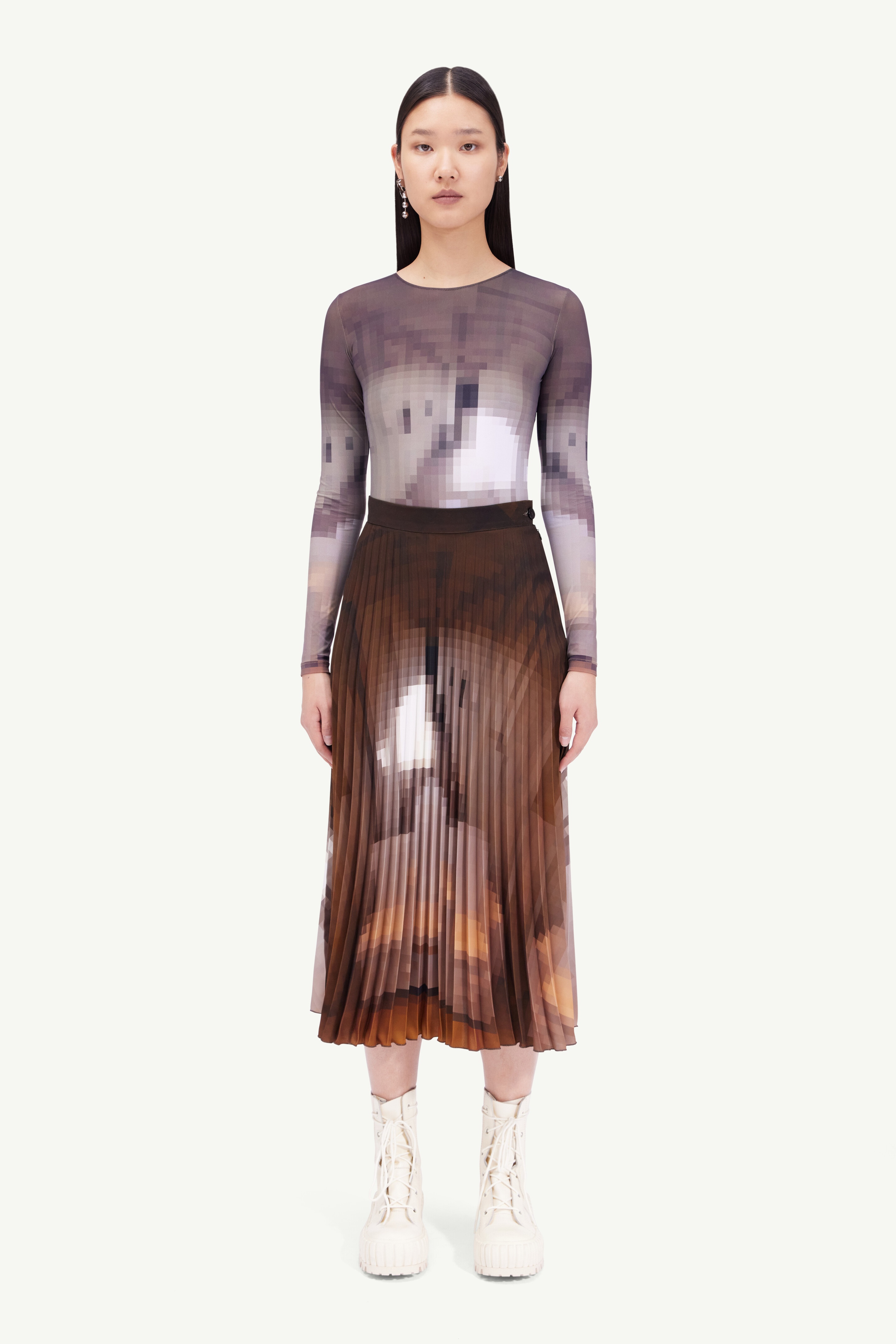 Pixelated pleated skirt - 2