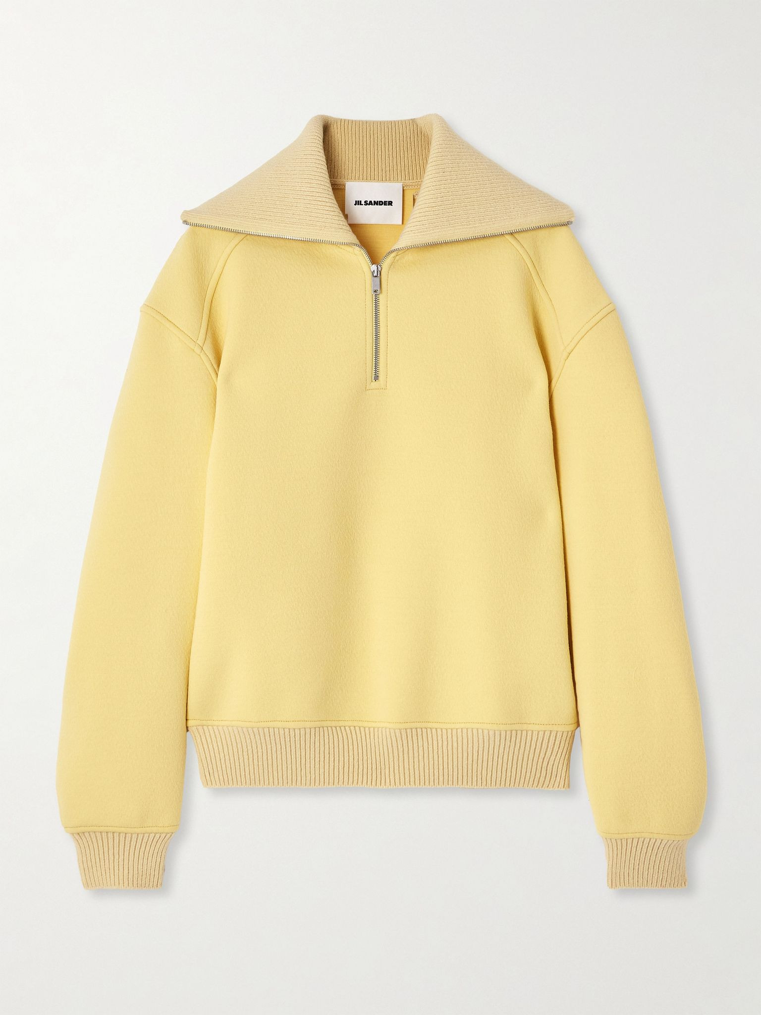 Oversized wool-blend sweatshirt Pastel yellow - 1