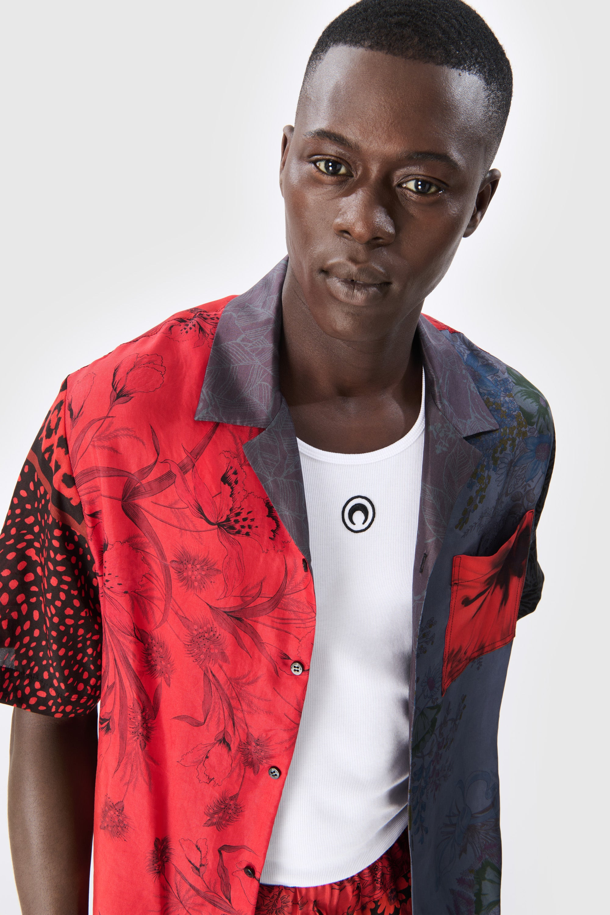 Upcycled Silk Scarves Bowling Shirt - 4