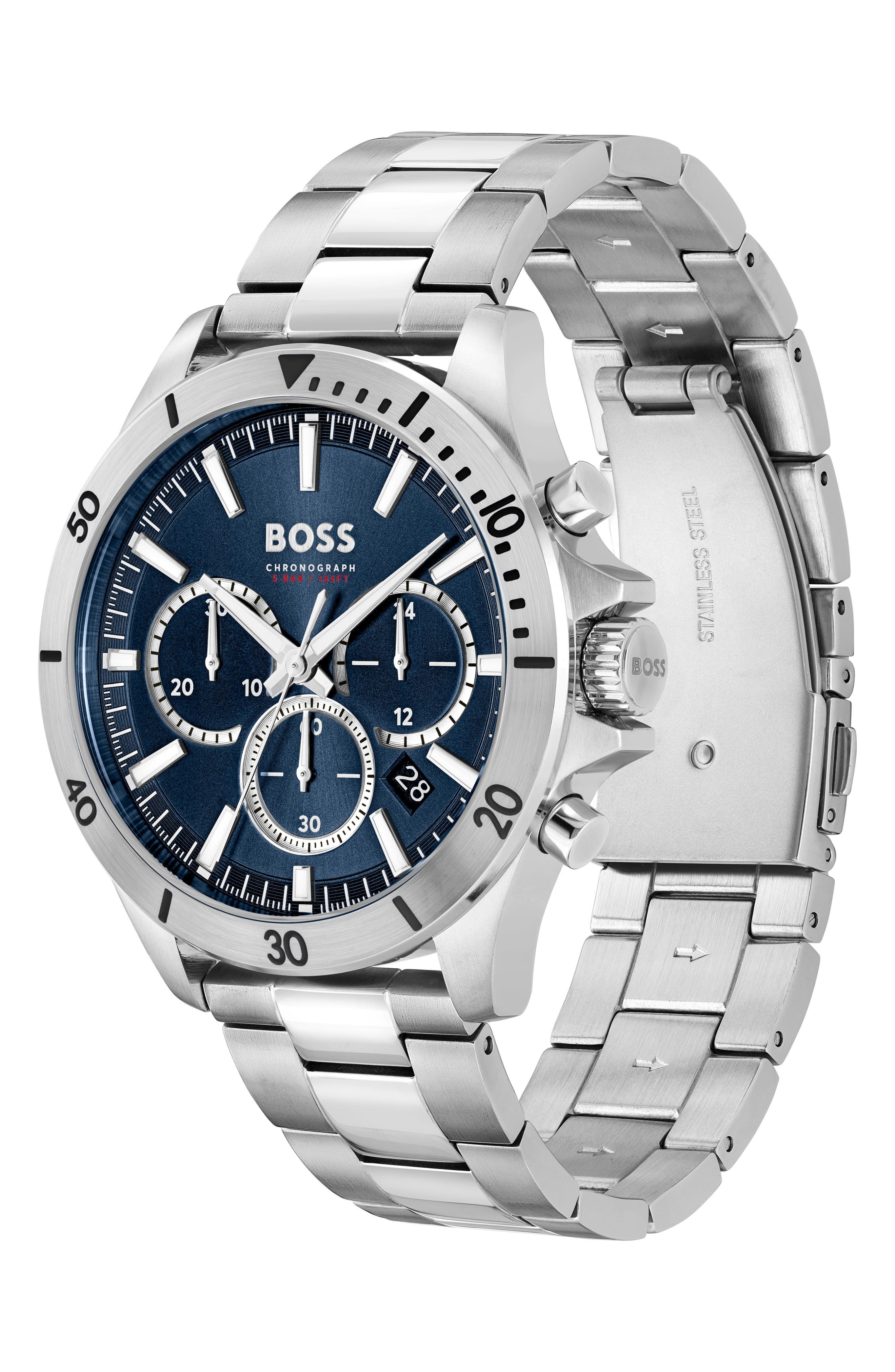 BOSS Troper Chronograph Bracelet Watch, 45mm in Blue at Nordstrom - 4