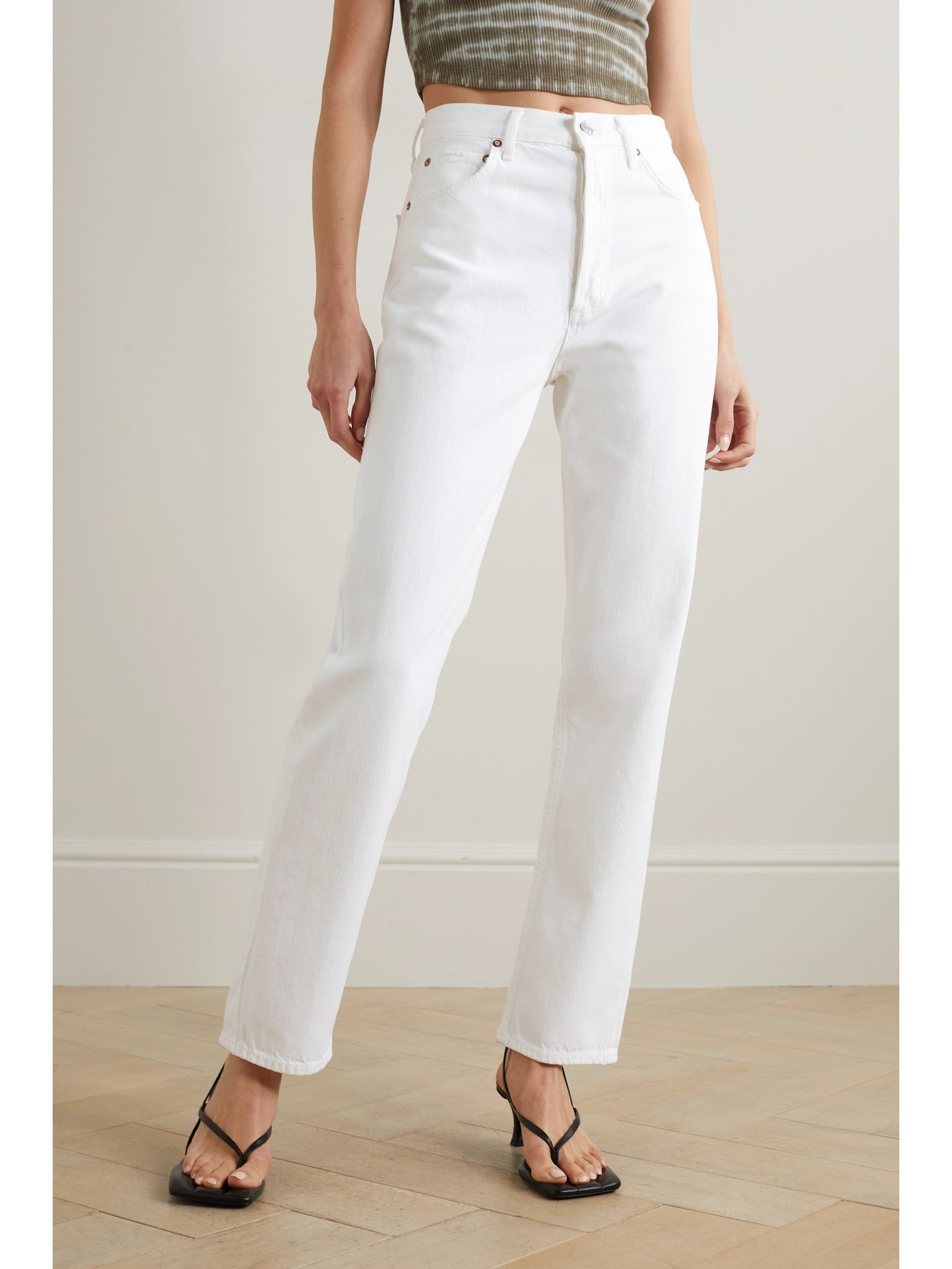 + NET SUSTAIN '90s Pinch Waist high-rise straight-leg organic jeans White - 3