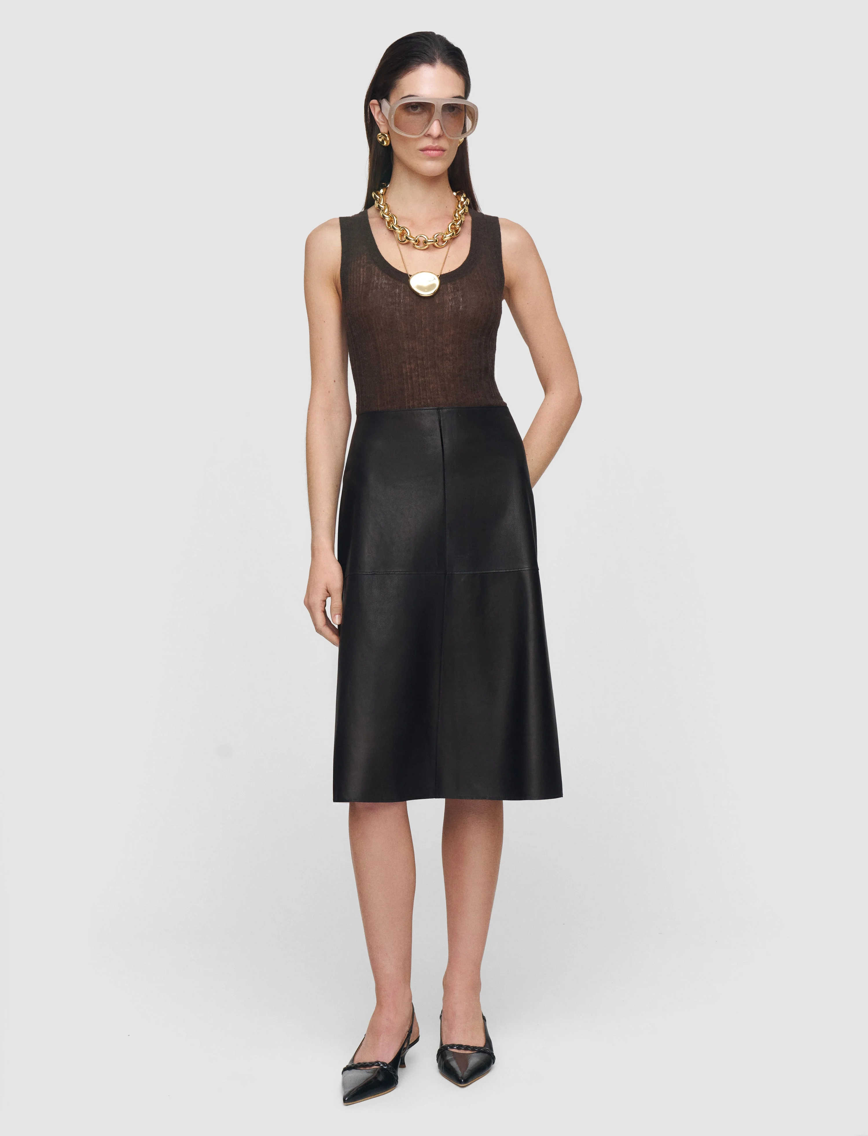 Niven Soft Nappa Leather Skirt - 1