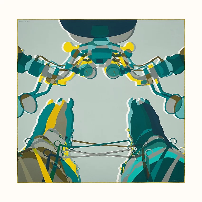 Hermes, Drive Me Crazy double face scarf 90 - 4