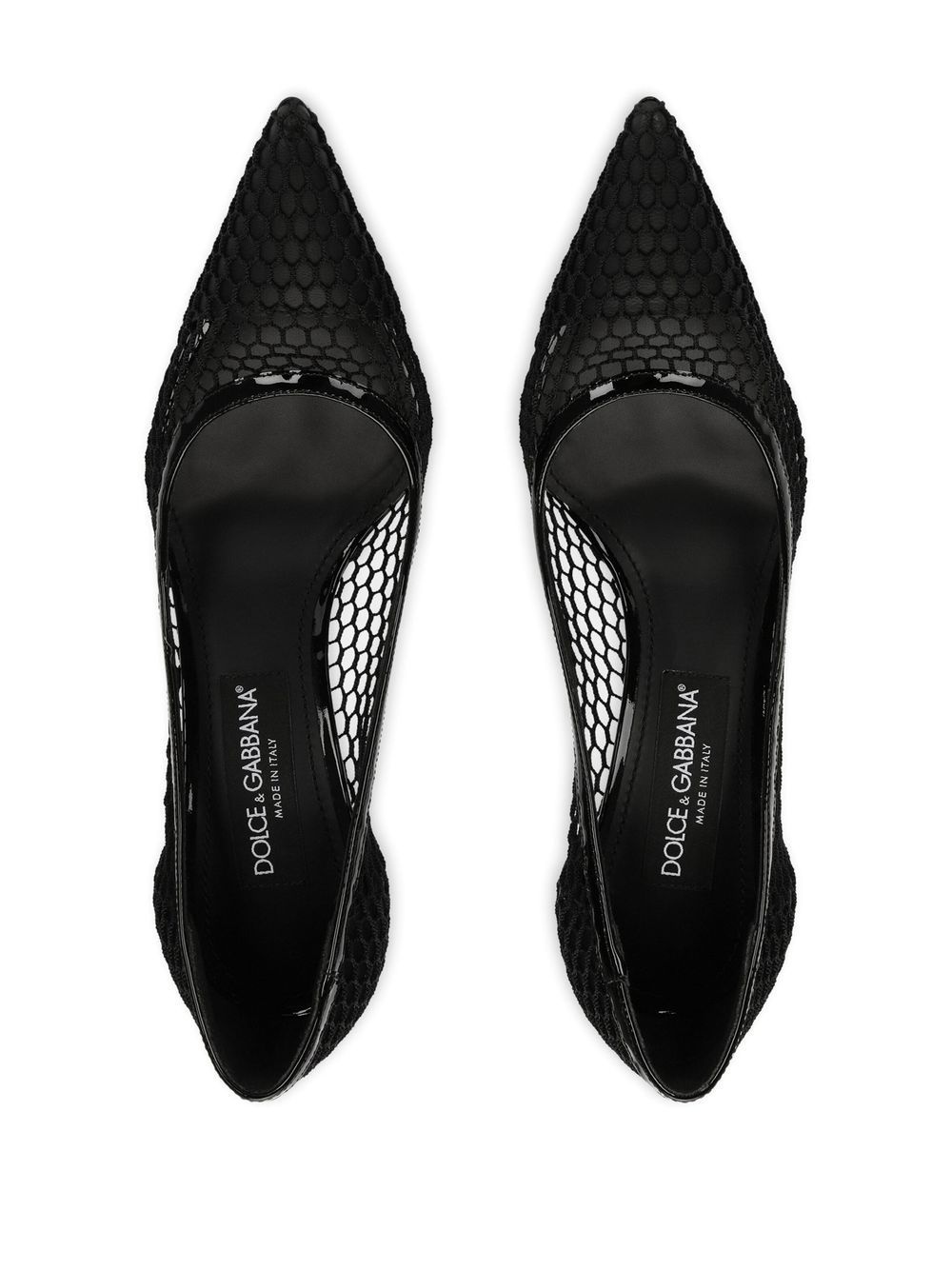mesh-detail leather pumps - 4