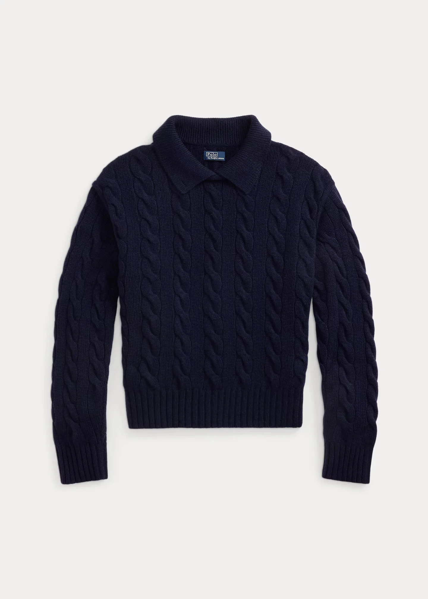 Cable-Knit Wool-Cashmere Polo Sweater - 1