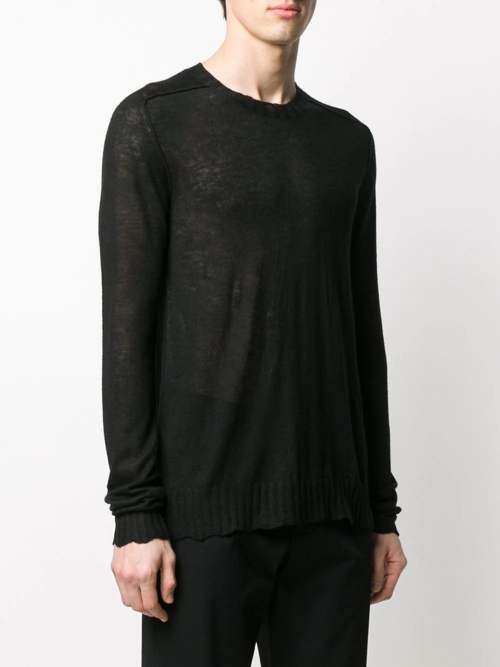 fine knit crew neck jumper - 3