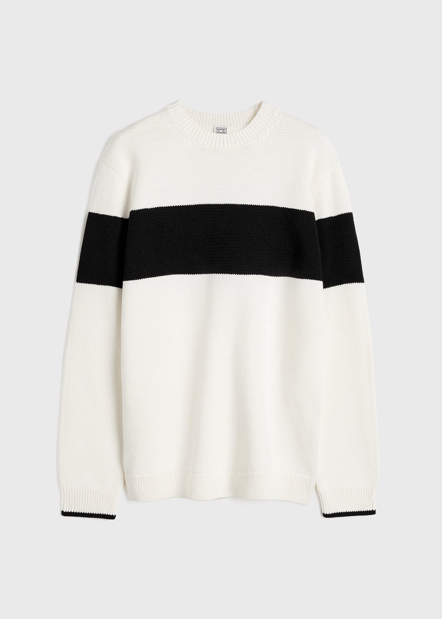 Contrast-stripe knit white/black - 1