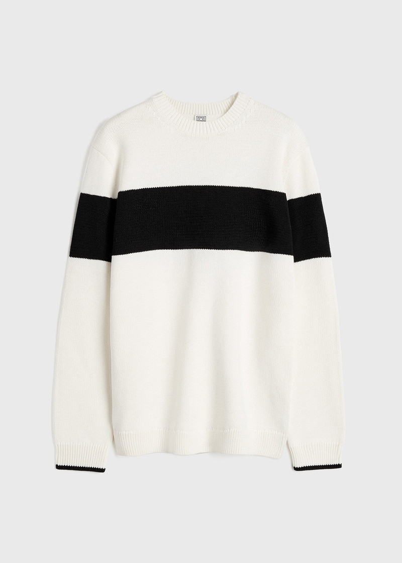 Contrast-stripe knit white/black 1