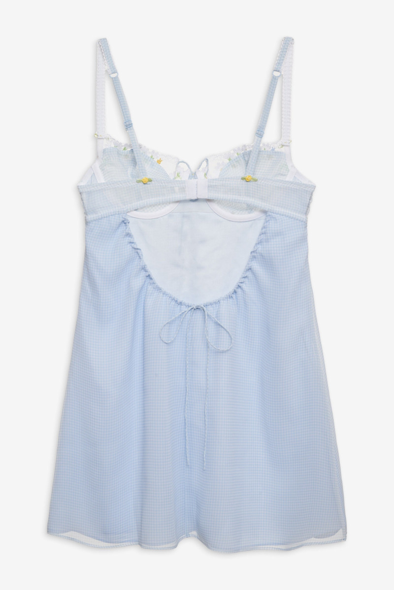 For Love & Lemons Gingham Rose Slip Dress outlook