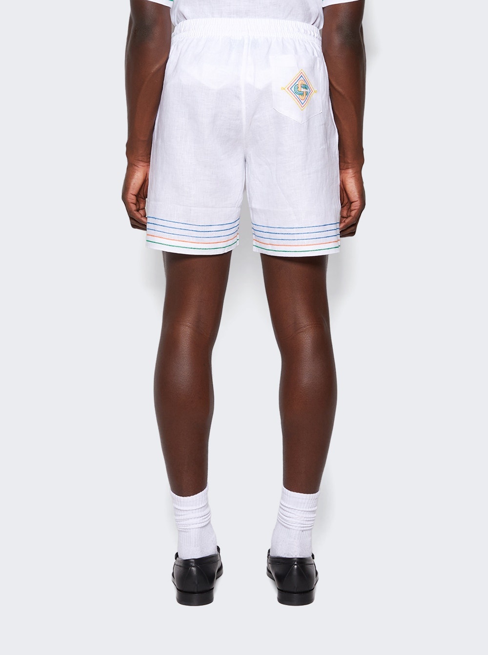 Embroidered Shorts White - 5