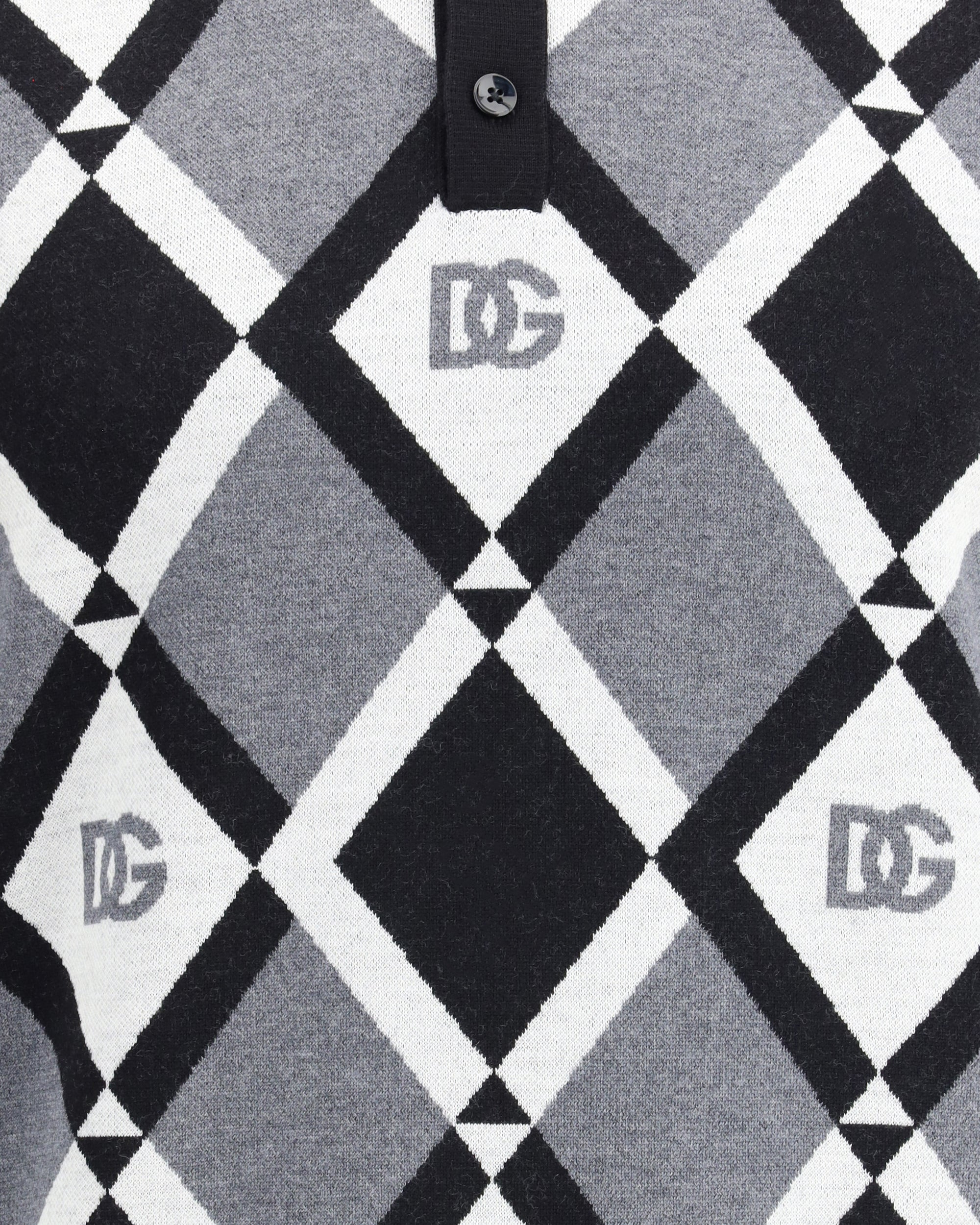 Diamond knit Polo Sweater - 3