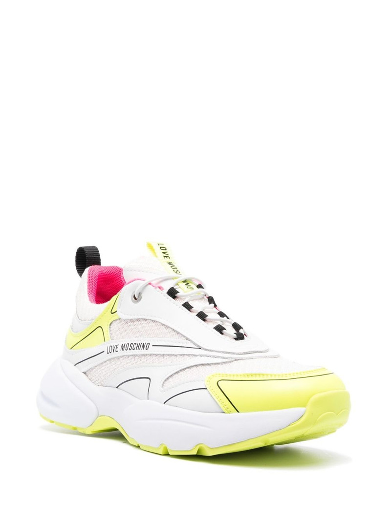 Moschino logo-print panelled mesh sneakers outlook