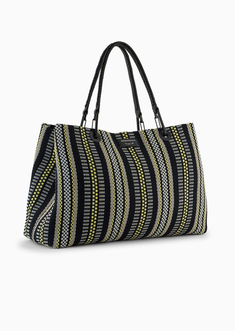EMPORIO ARMANI MyEA large basketweave shopper bag outlook