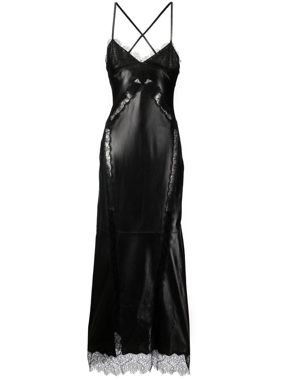 lace-trim midi dress - 1