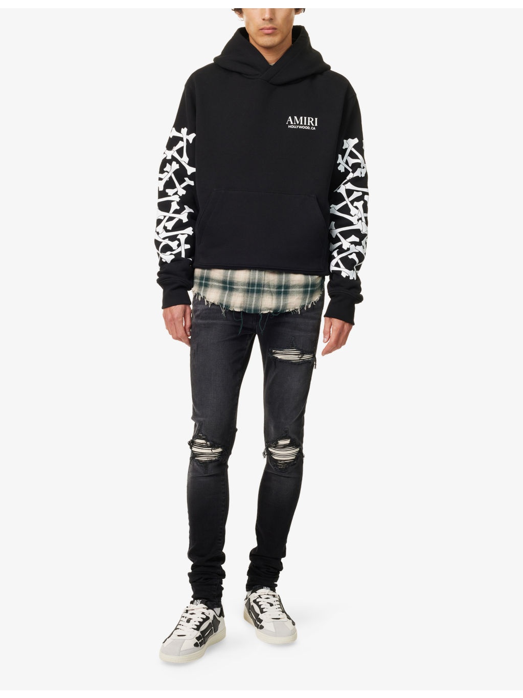 Bones Stacked Embellished Cotton Hoody - 2