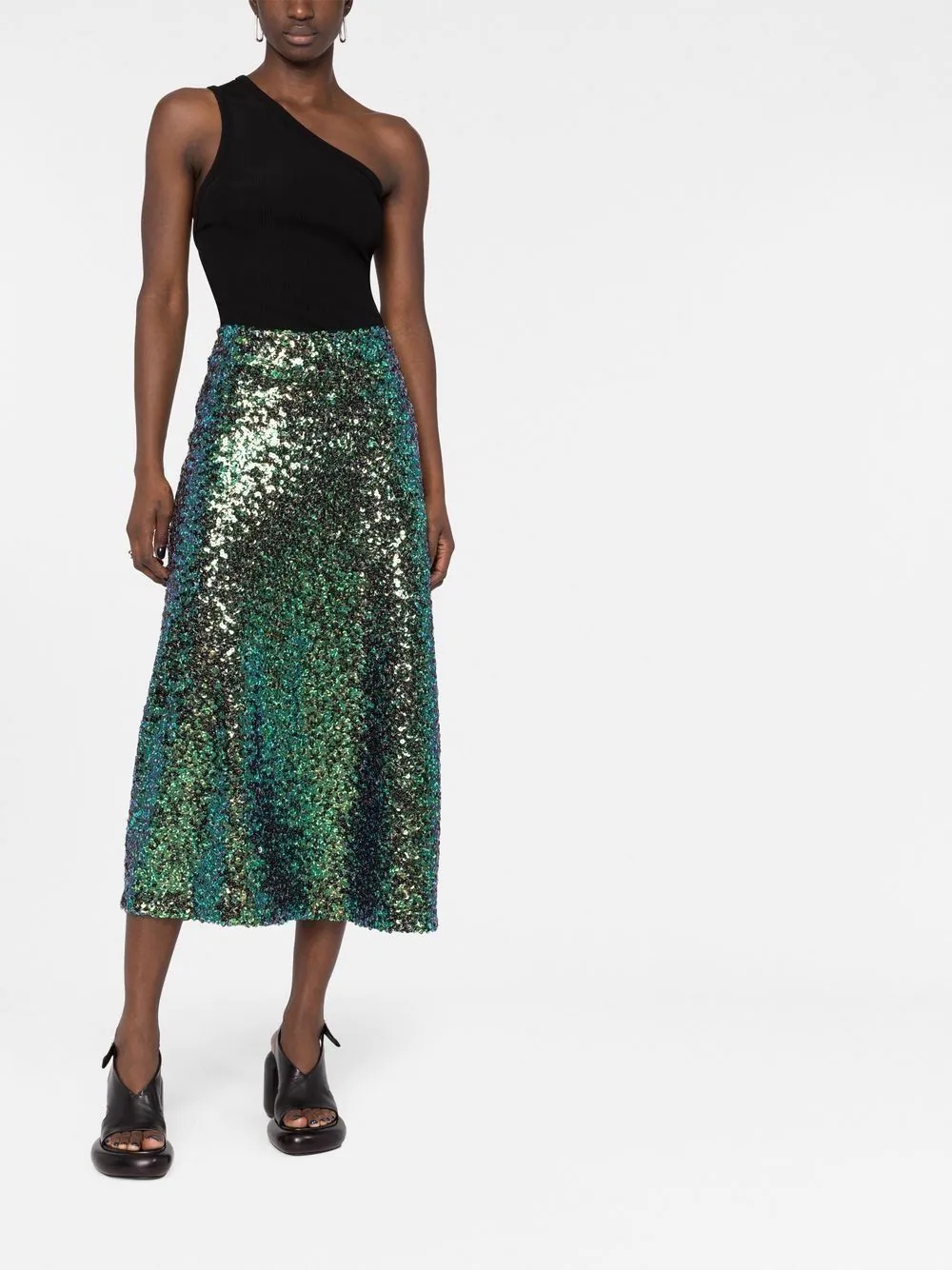sequin A-line midi skirt - 2