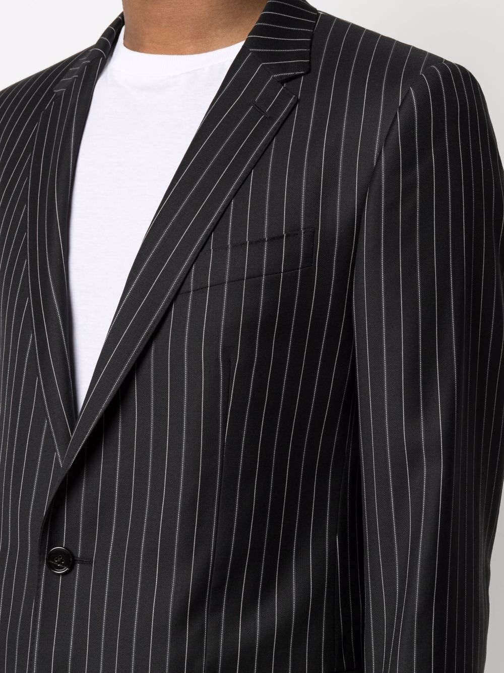 single-breasted pinstripe blazer - 5