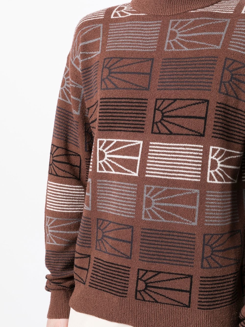 intarsia-knit ribbed-trim jumper - 4