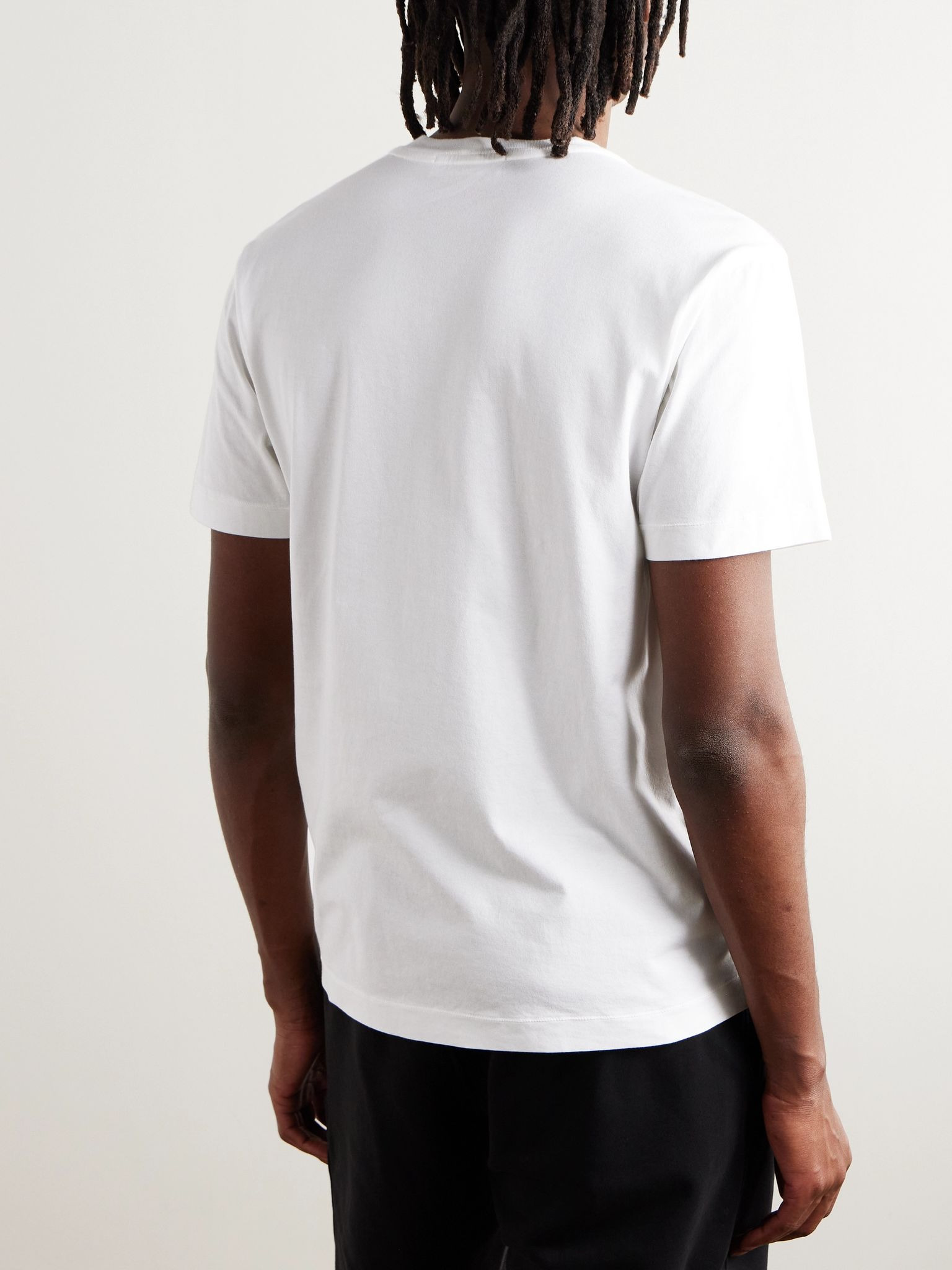 Logo-Appliquéd Cotton-Jersey T-Shirt White - 3