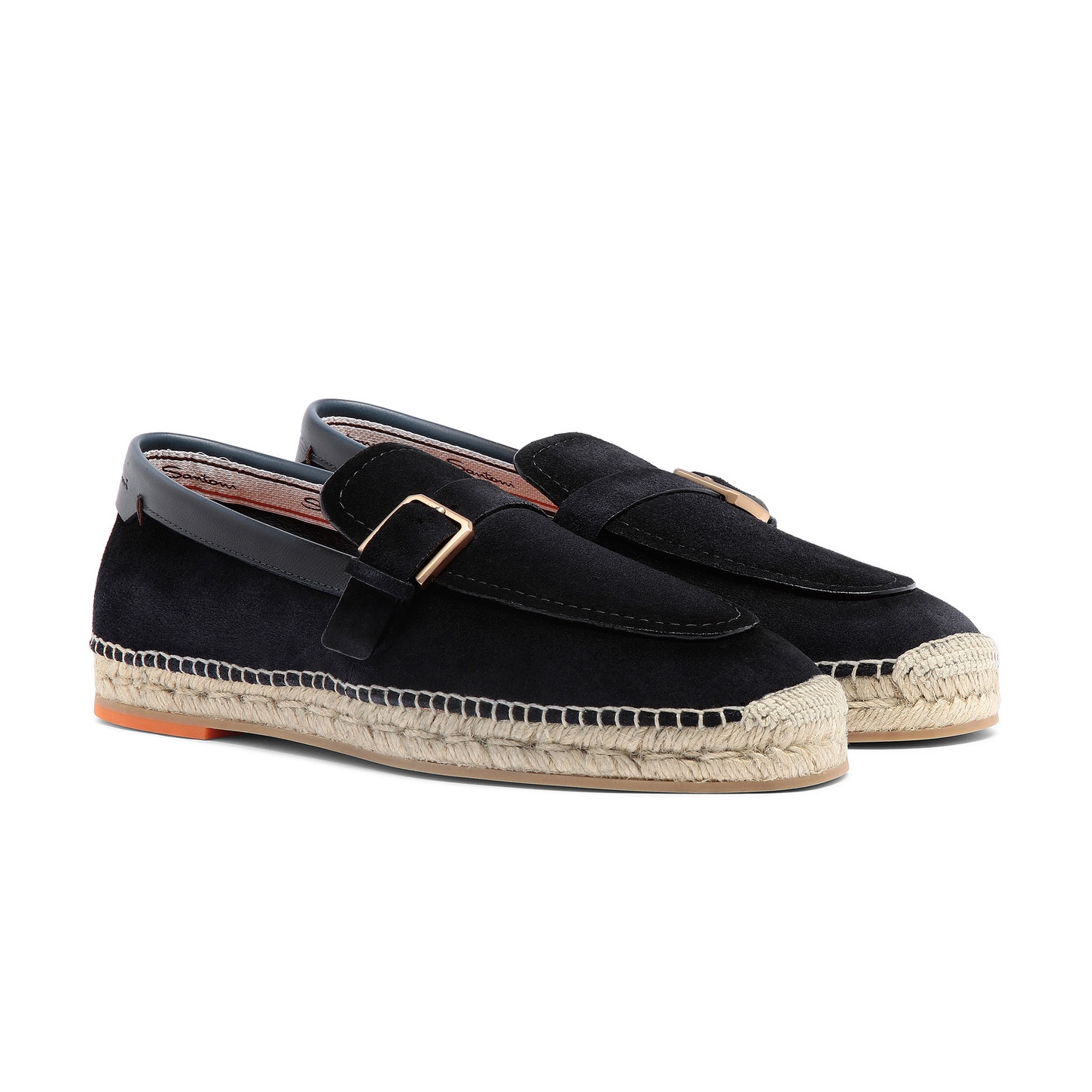 Men's blue suede single-buckle espadrillas - 2