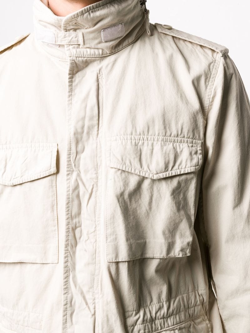 multi-pocket high collar jacket - 5