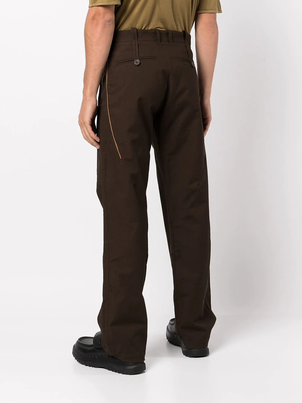 straight-leg box-pleat trousers - 4