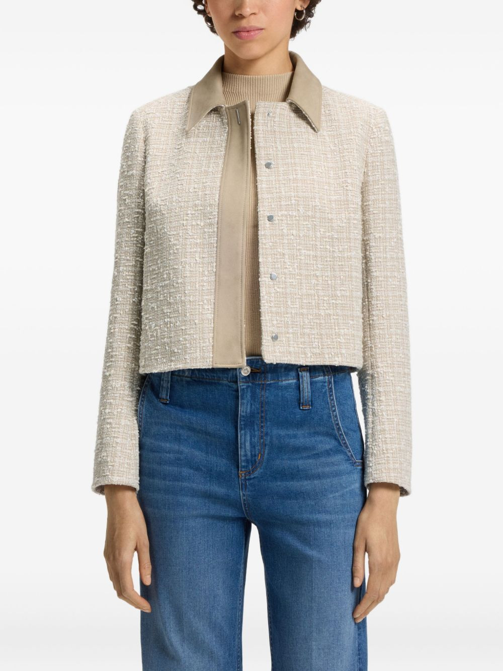 tweed cropped jacket - 4