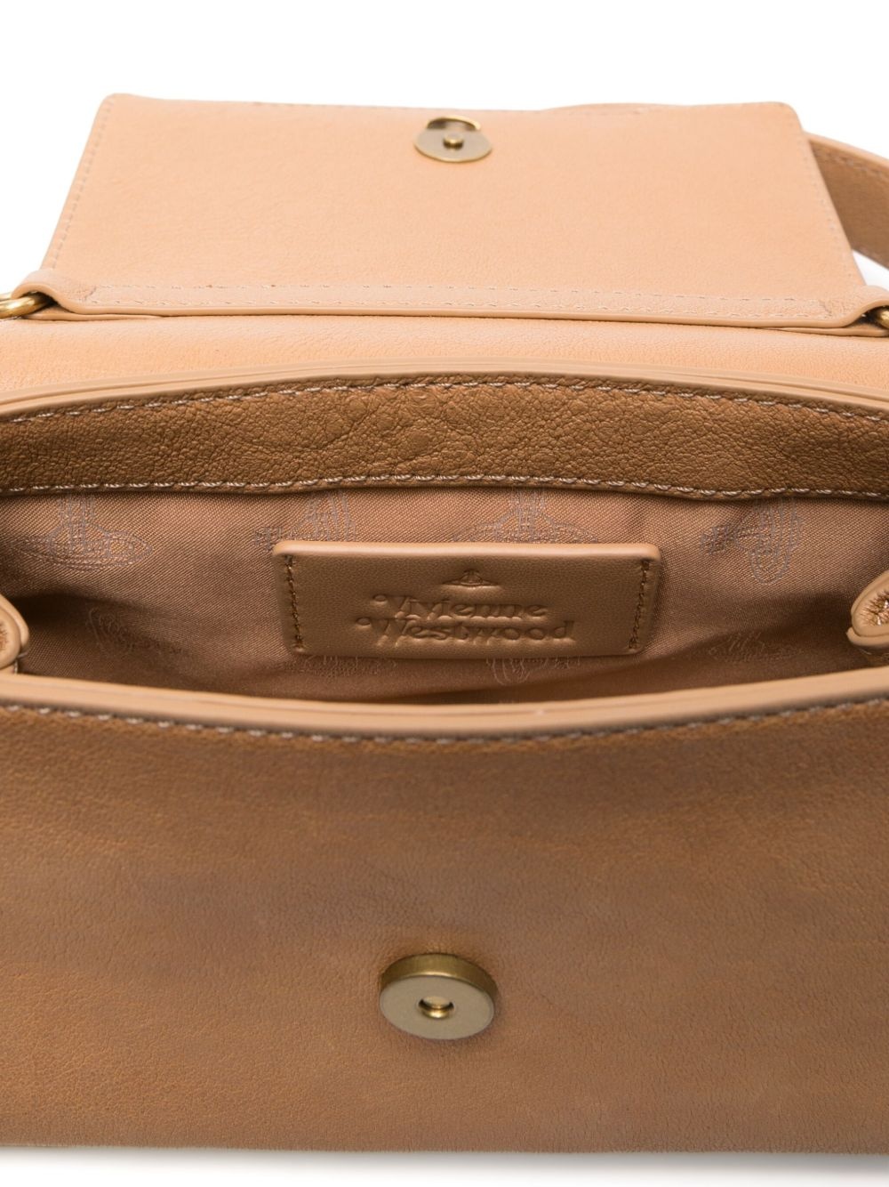 Orb-plaque leather shoulder bag - 5
