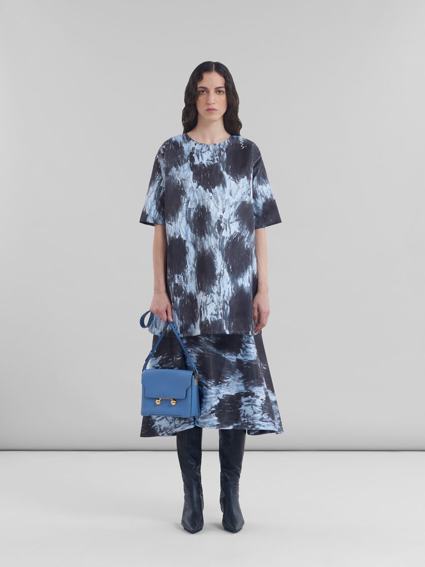 BLUE LEATHER TRUNKAROO MEDIUM SHOULDER BAG - 2