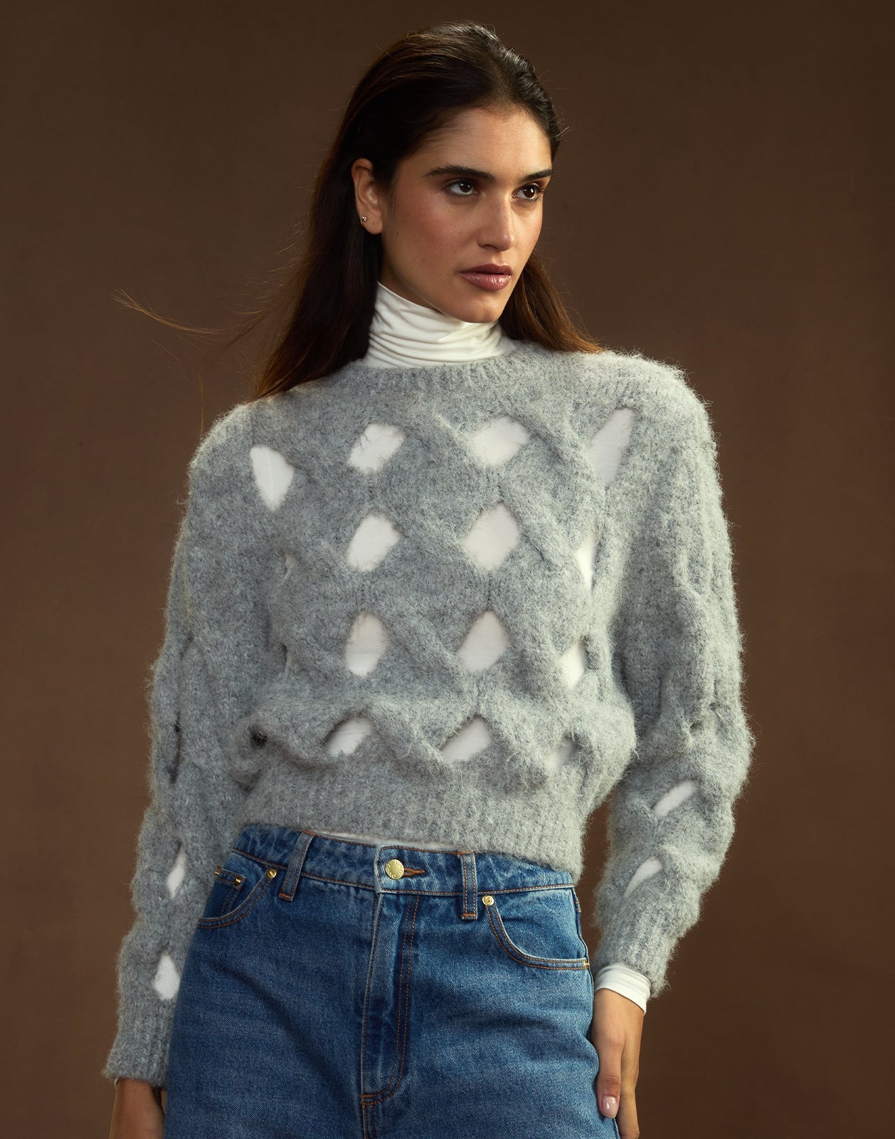 Open Knit Sweater - 5