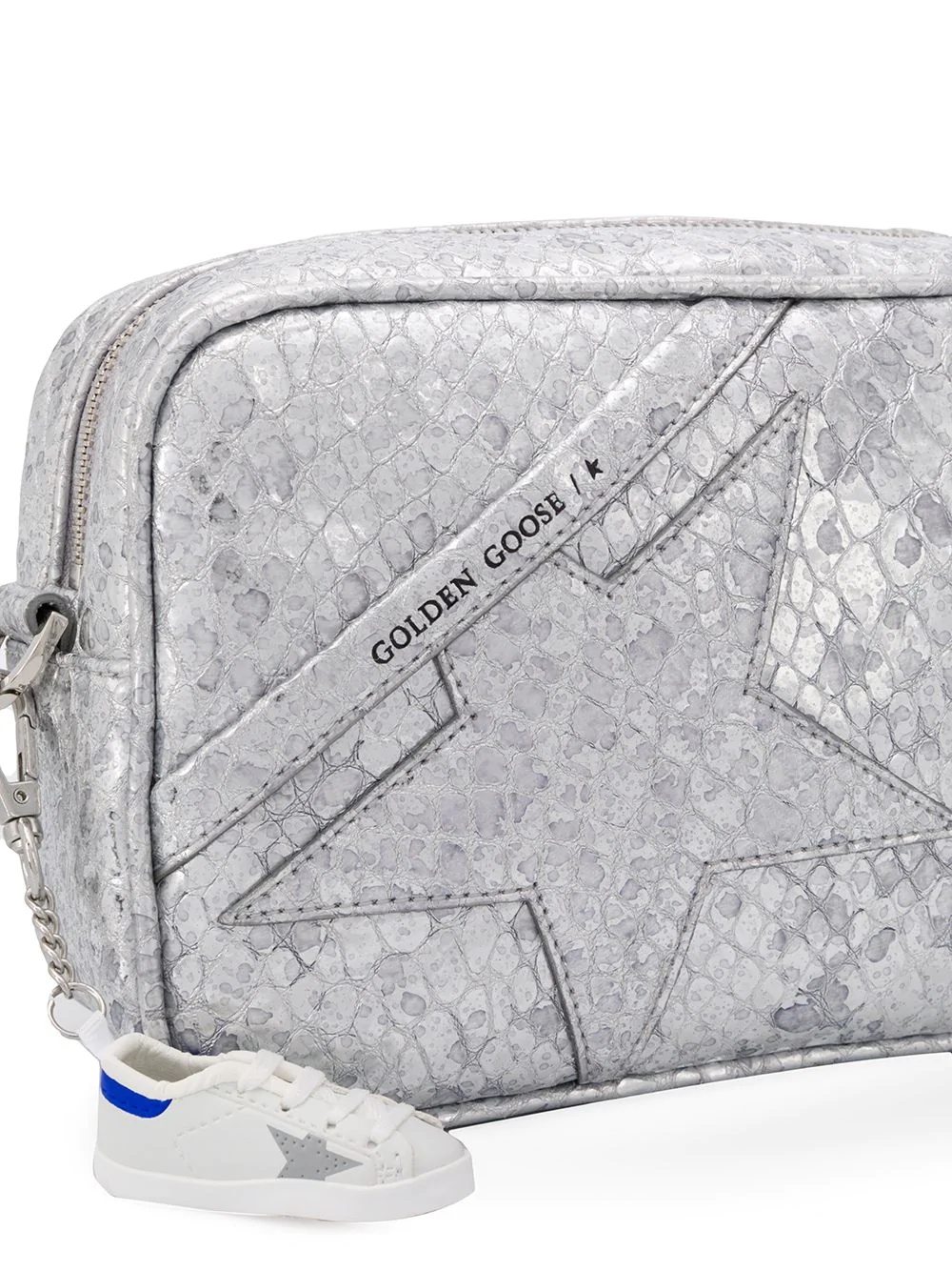 snake effect metallic crossbody bag - 4