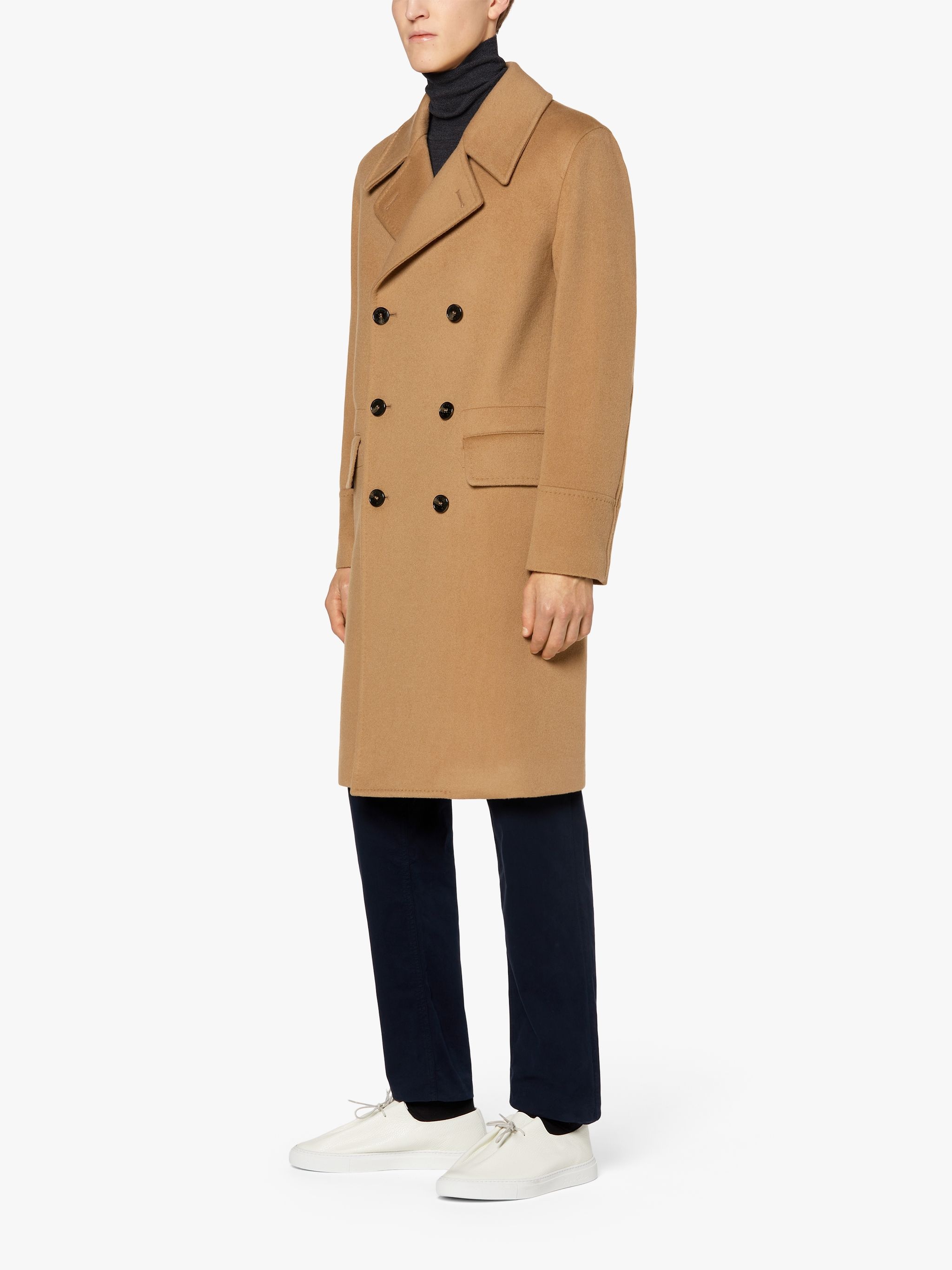 REDFORD BEIGE WOOL & CASHMERE DOUBLE BREASTED COAT | GM-1101 - 4