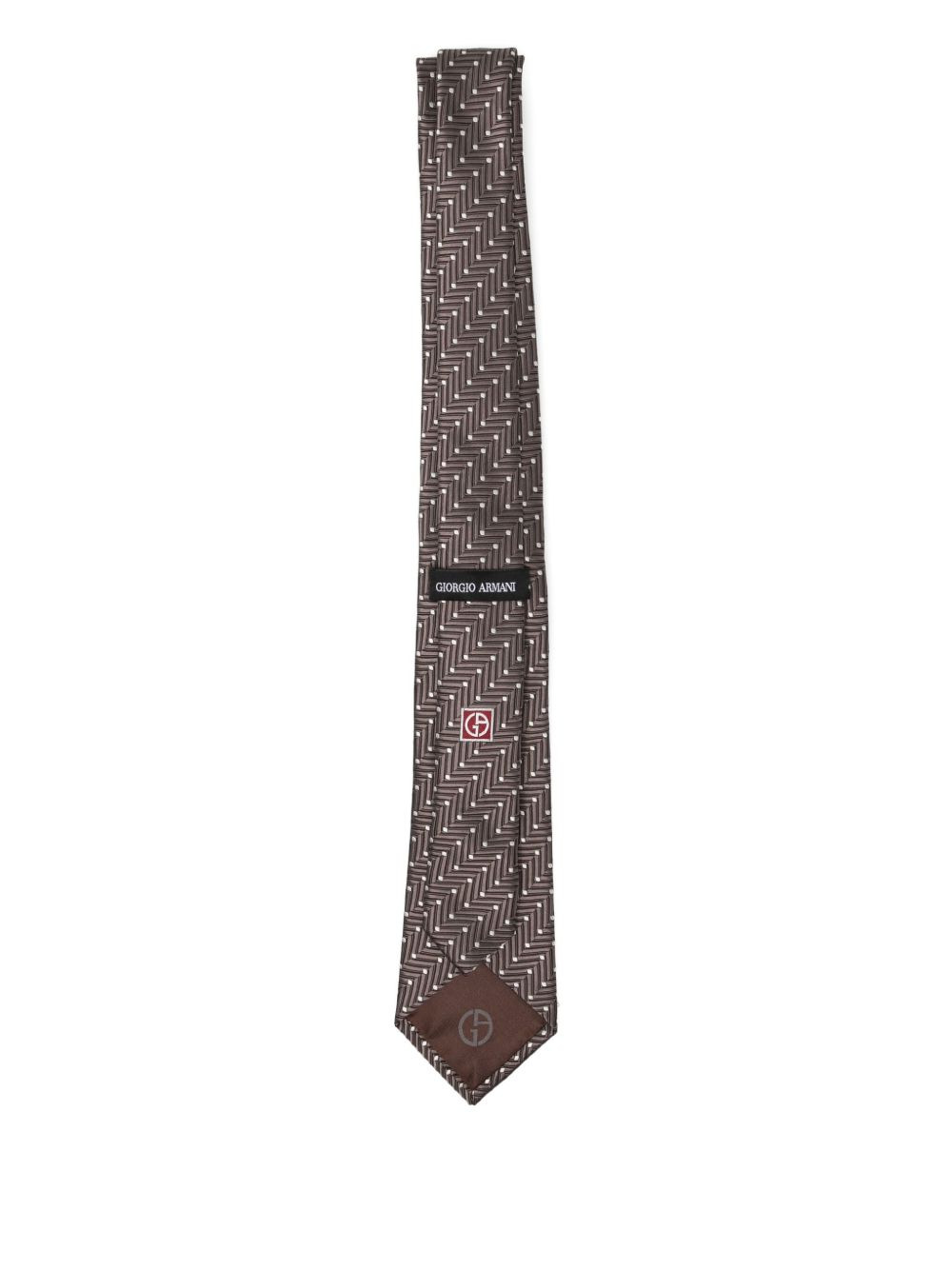 geometric-print silk tie - 2