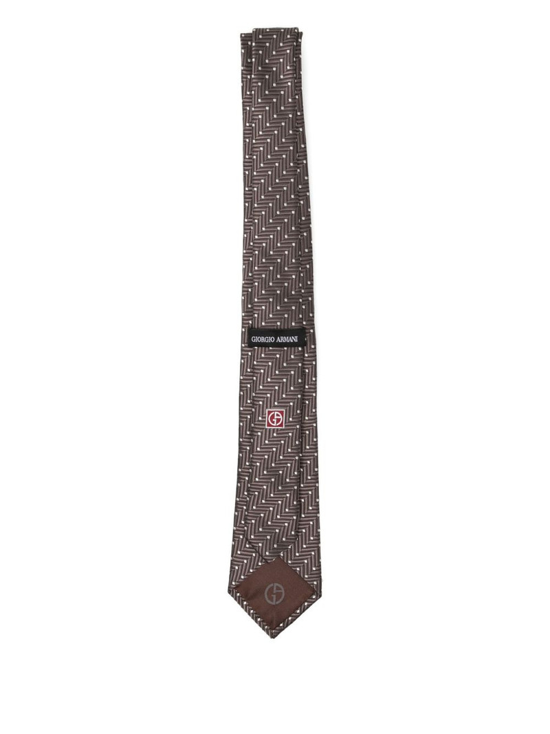 GIORGIO ARMANI geometric-print silk tie outlook