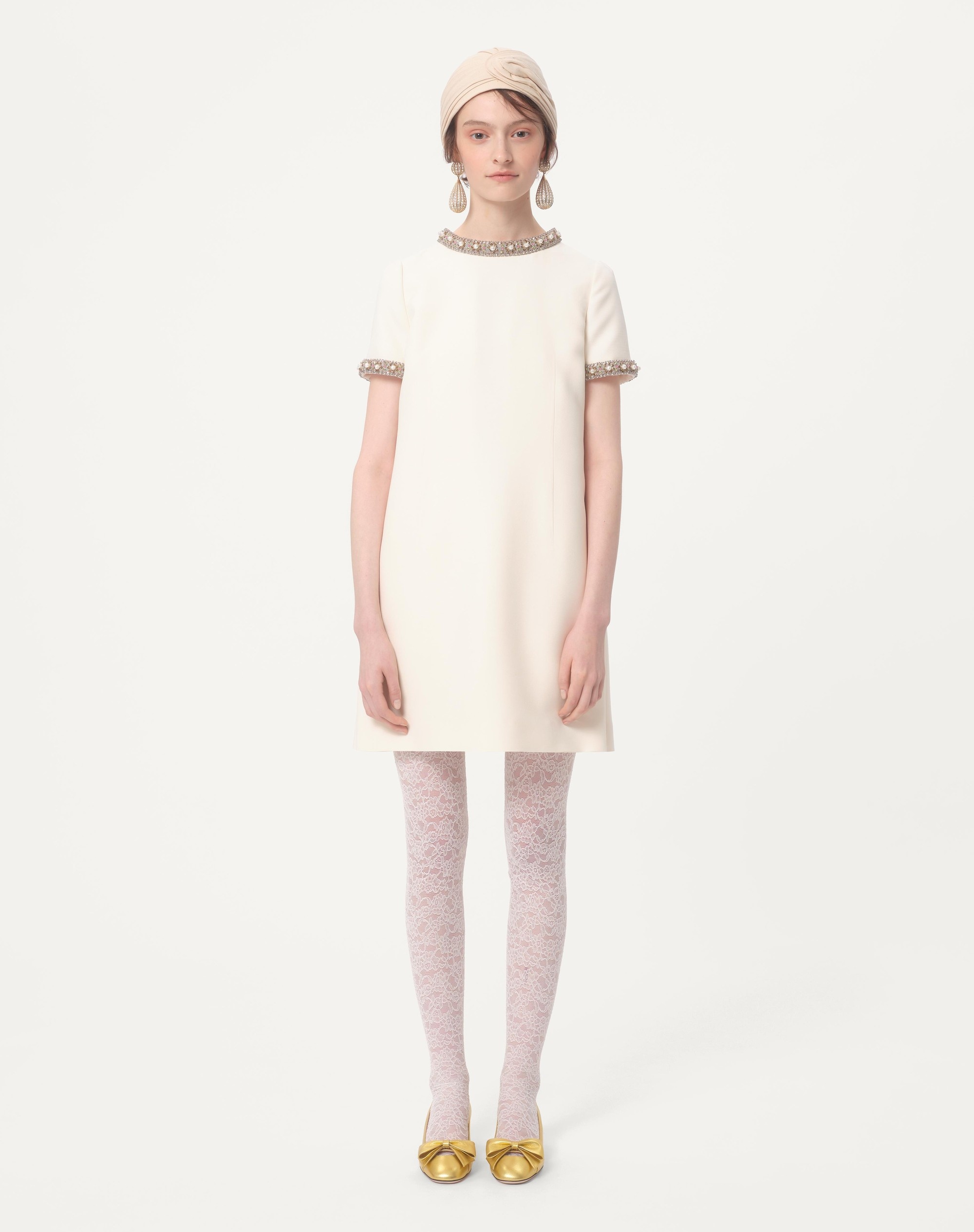 EMBROIDERED CREPE COUTURE SHORT DRESS - 7