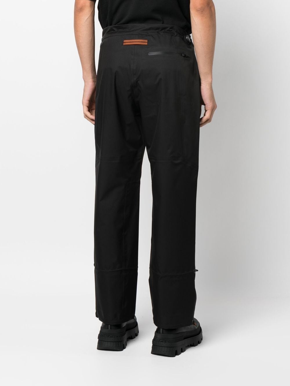 toggle-cuff straight-leg trousers - 4