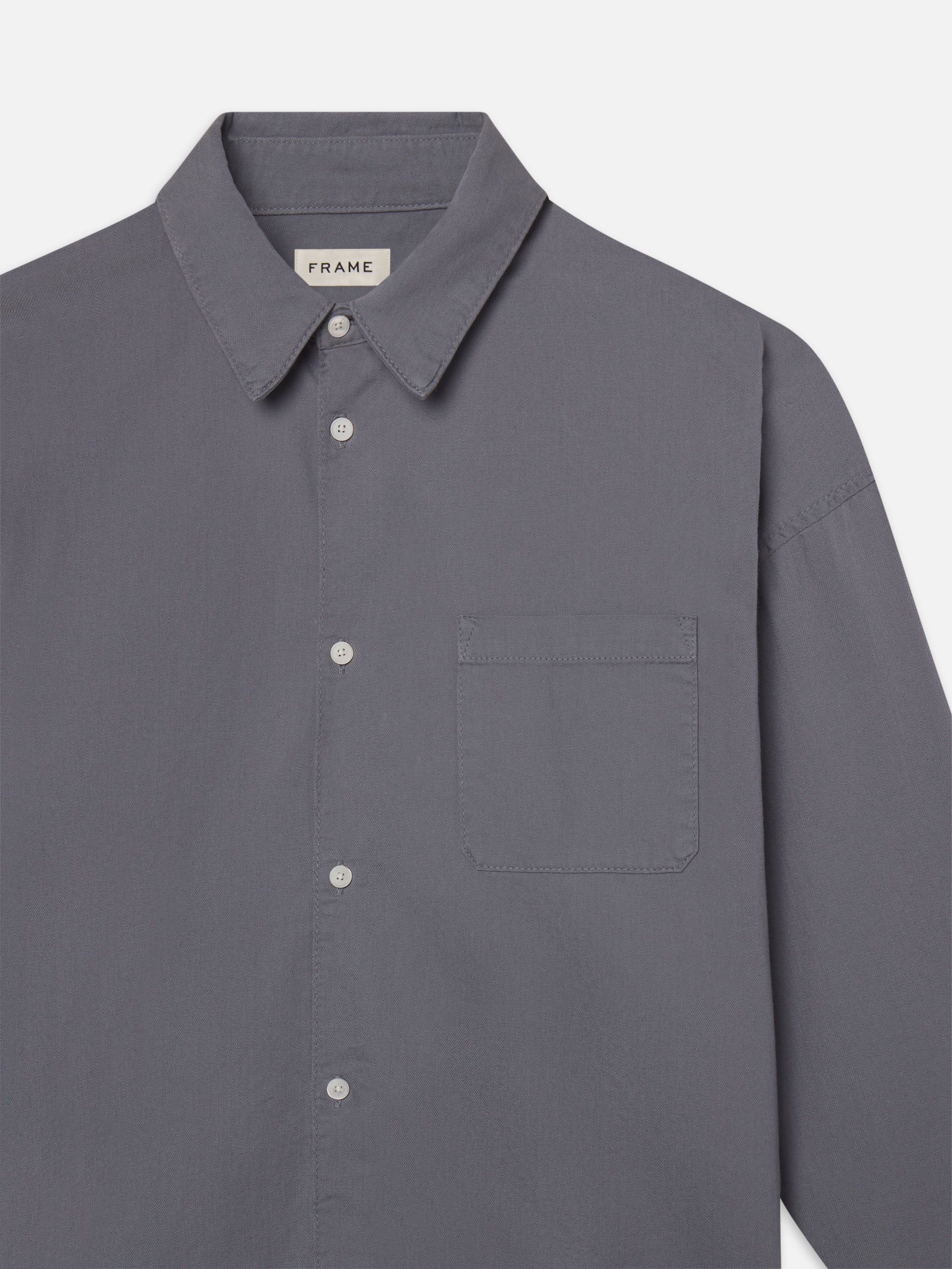 Relaxed Denim Shirt in Smoky Blue - 2