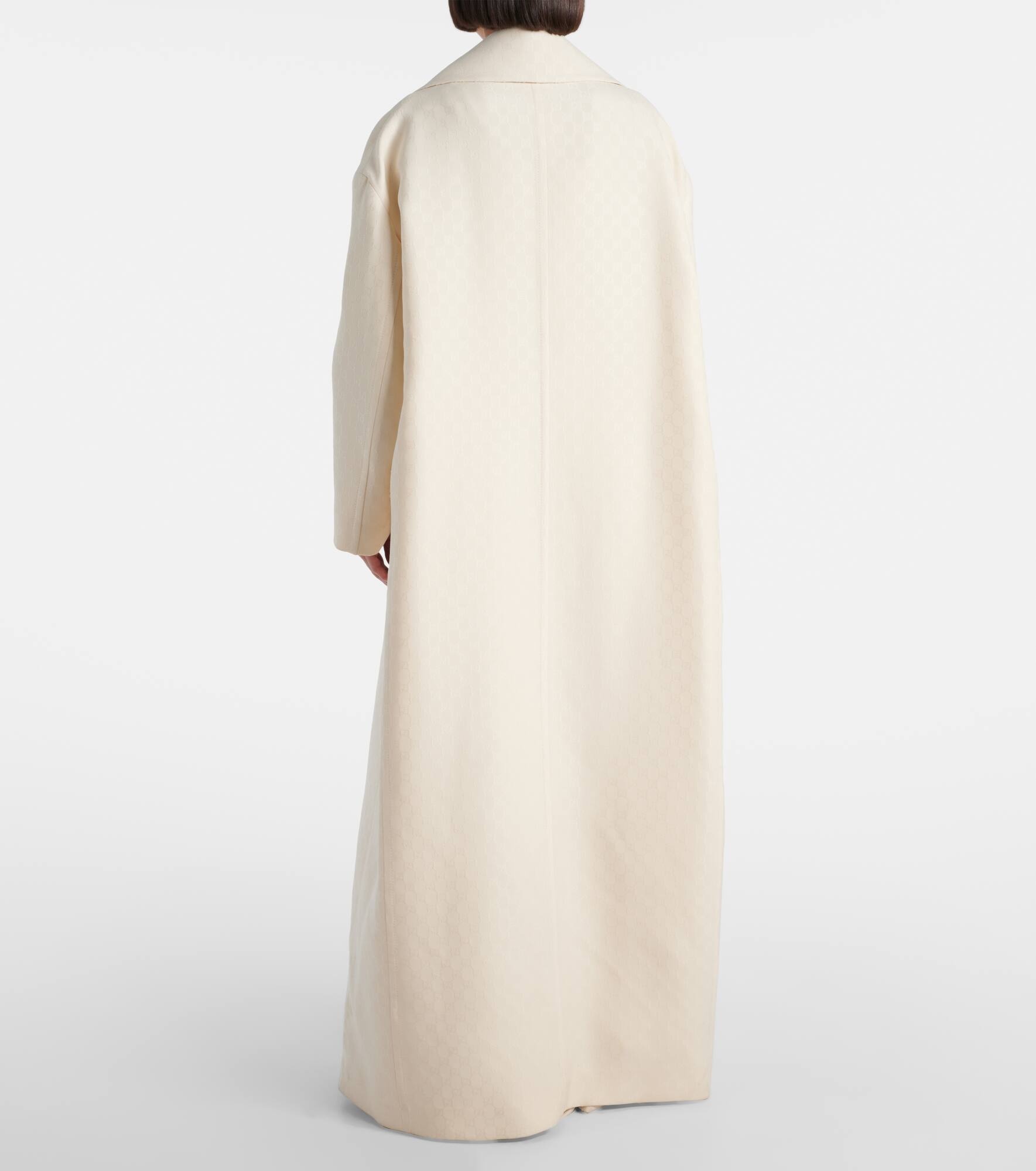 GG Jacquard wool and silk crêpe coat - 3