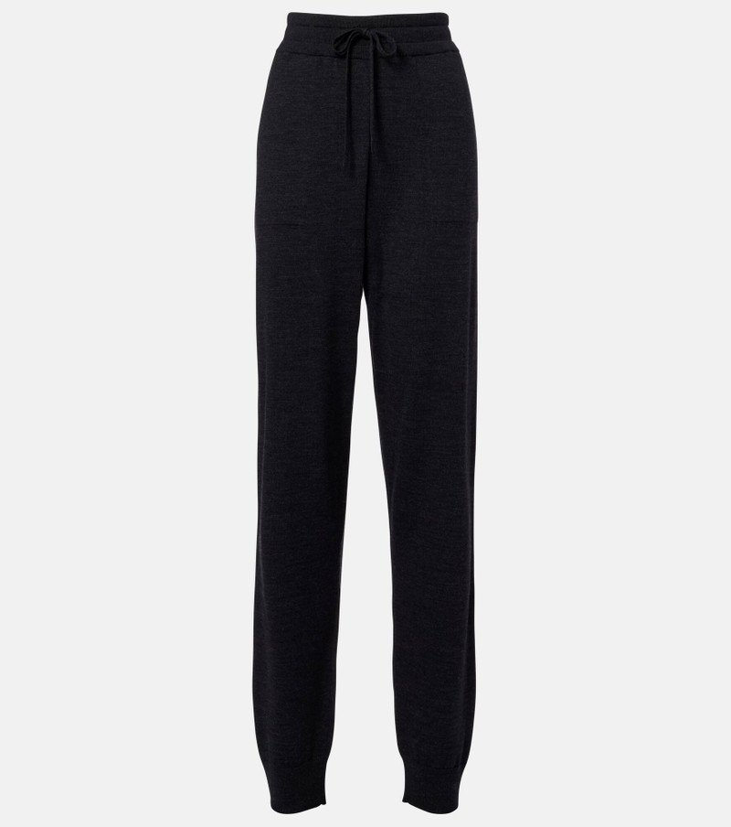 Knitted virgin wool straight-leg pants 1