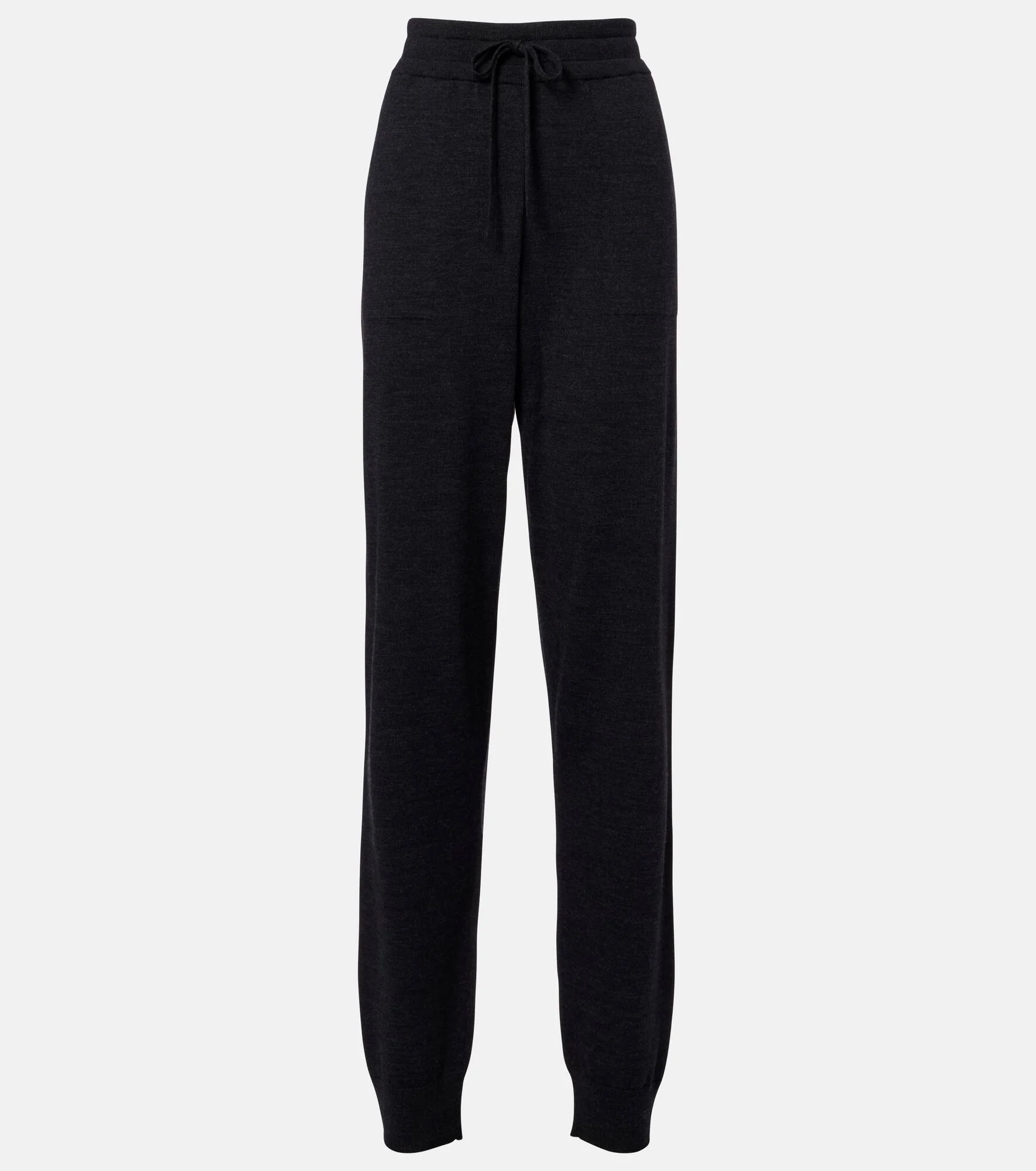 Knitted virgin wool straight-leg pants - 1