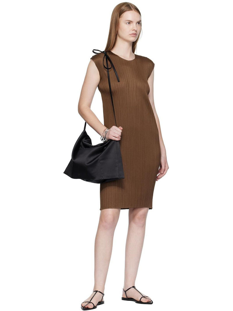 Pleats Please Issey Miyake Brown New Colorful Basics 4 Midi Dress outlook