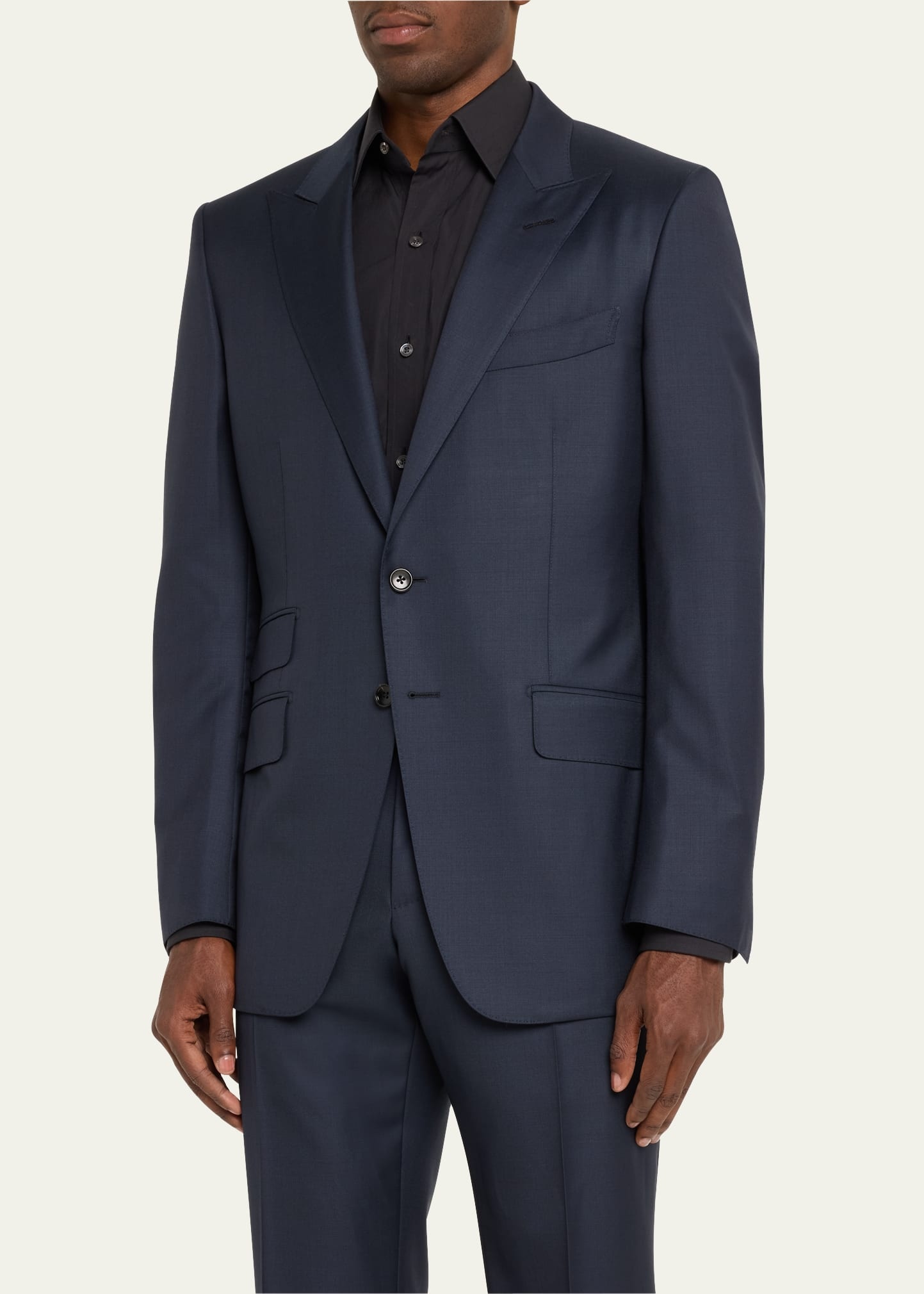 Men's Modern Fit Sharkskin Suit - 4