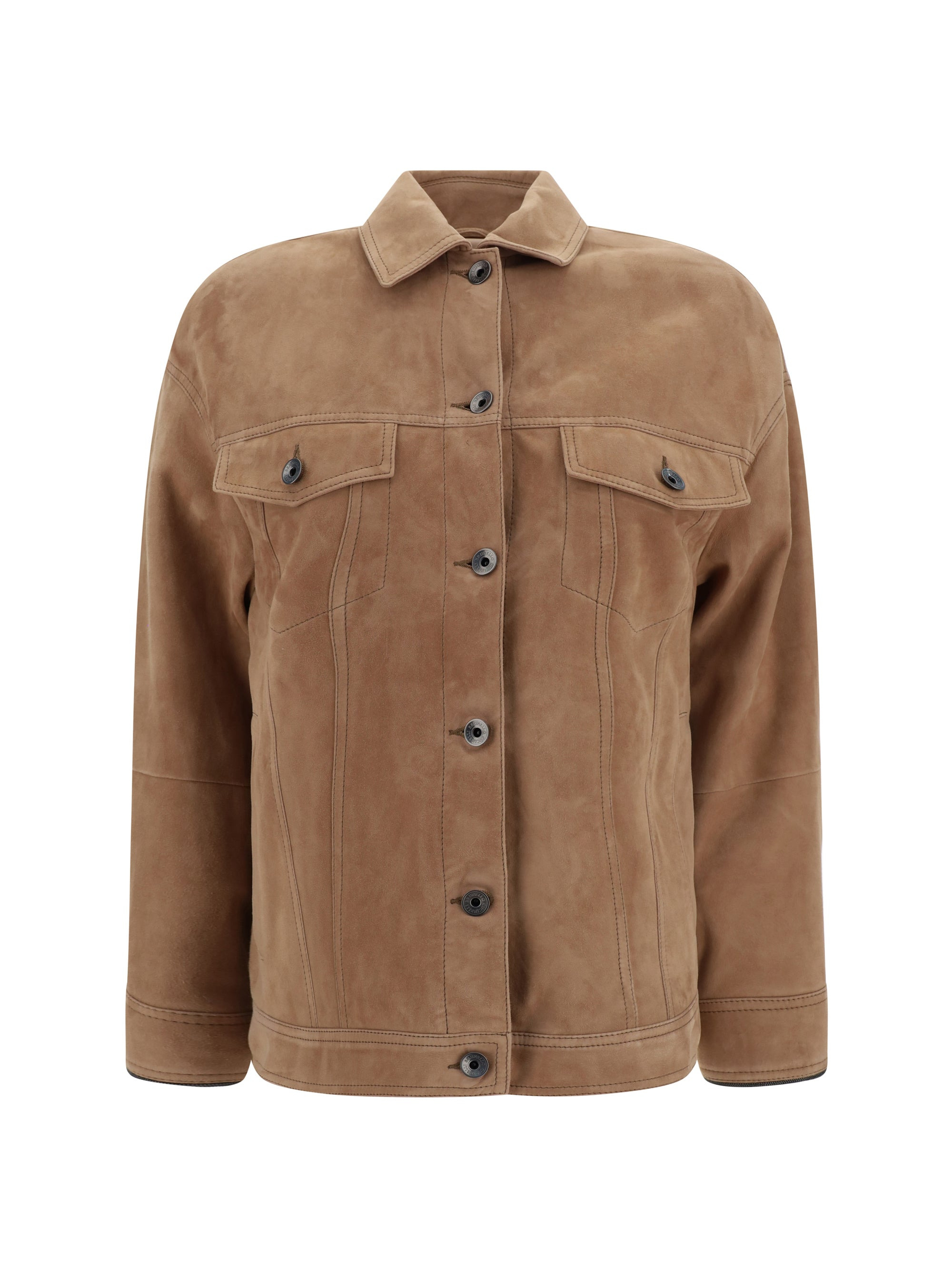 Brunello Cucinelli Women Suede Leather Jacket - 1