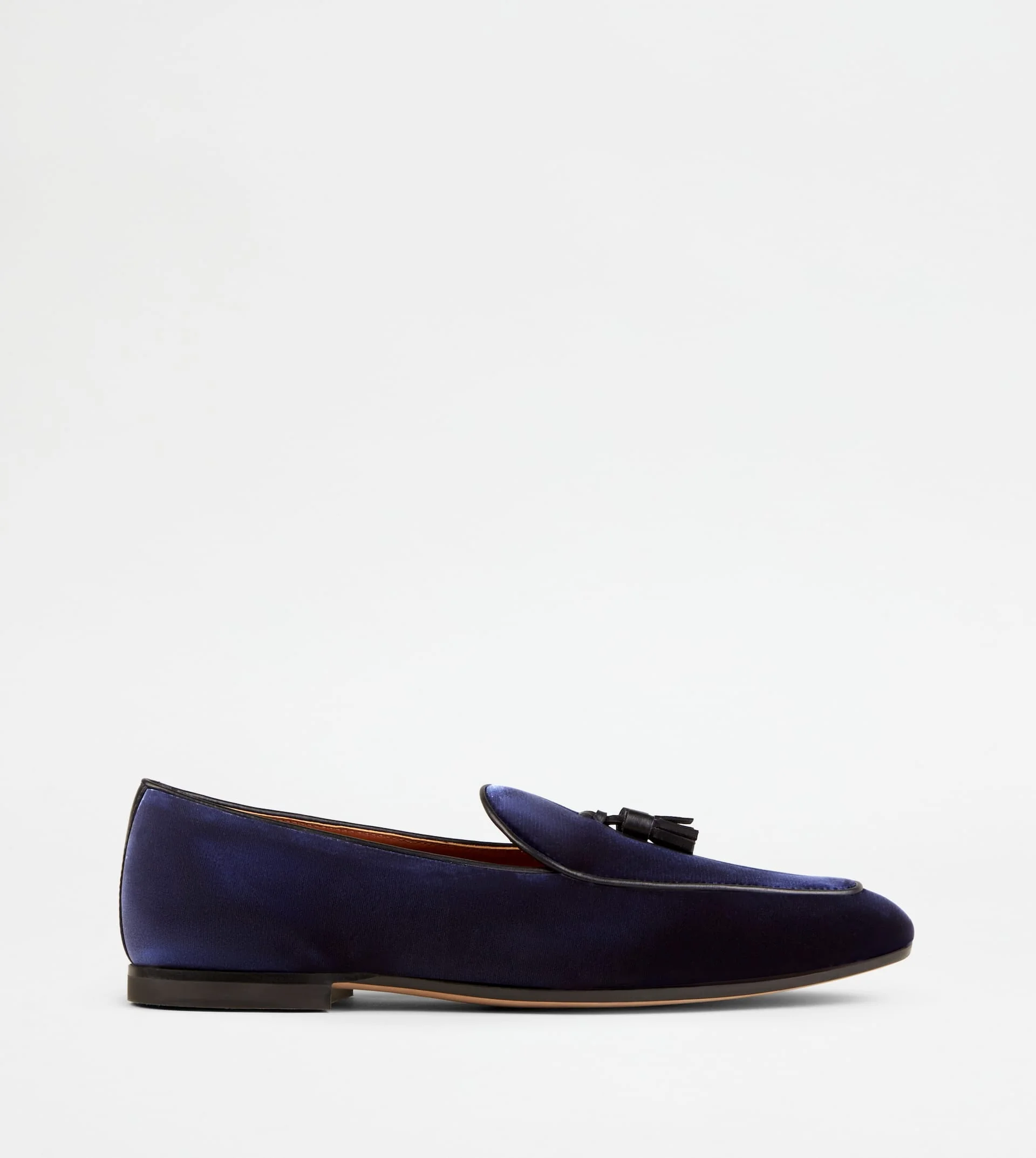 LOAFERS WITH TASSELS IN VELVET - BLUE, BLACK - 1