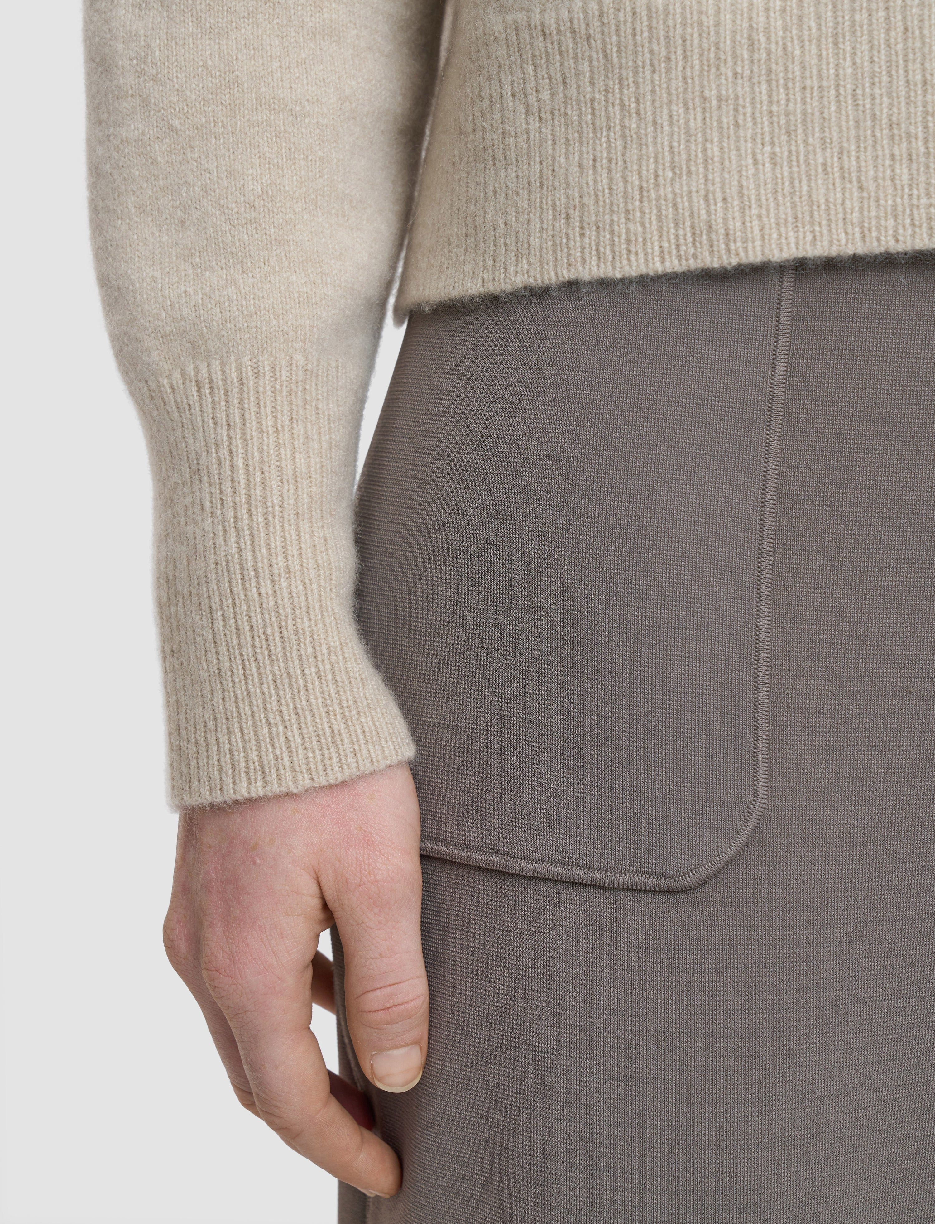 Brushed Cashmere High Neck Jumper - 5