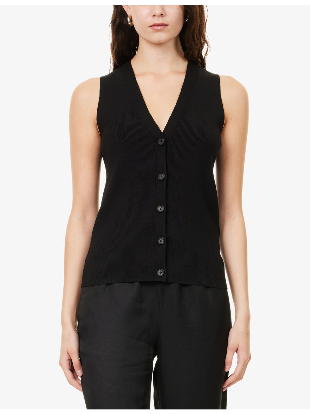 Lawrence V-Neck Stretch-Wool Blend Vest - 3