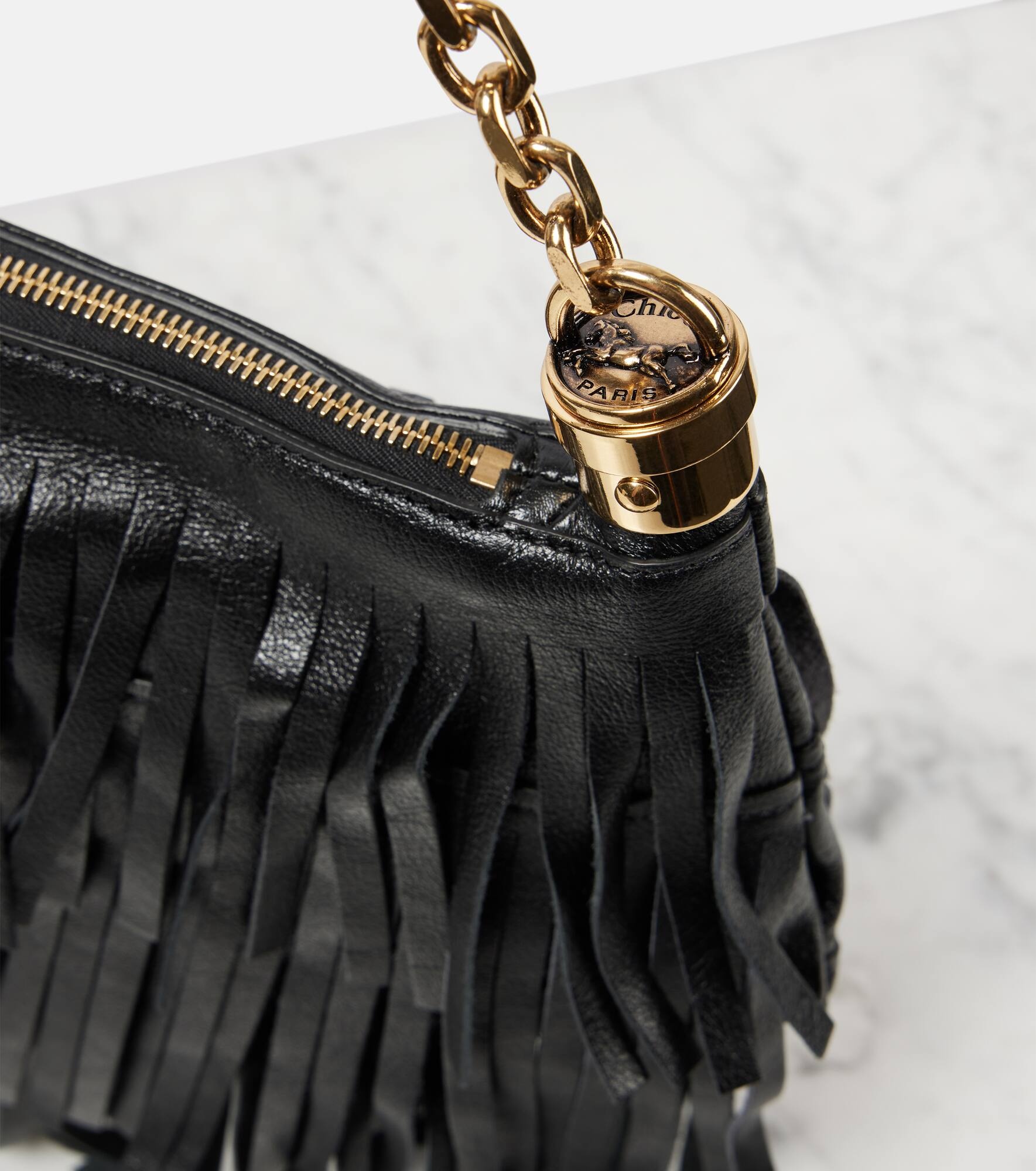 Chloé Foulard fringed leather shoulder bag - 6