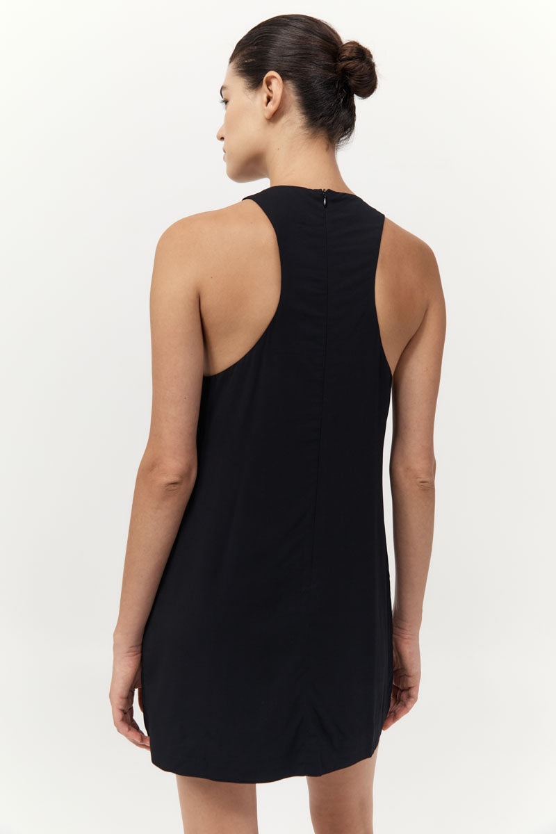 Cut Away Shift Dress - Black - 6