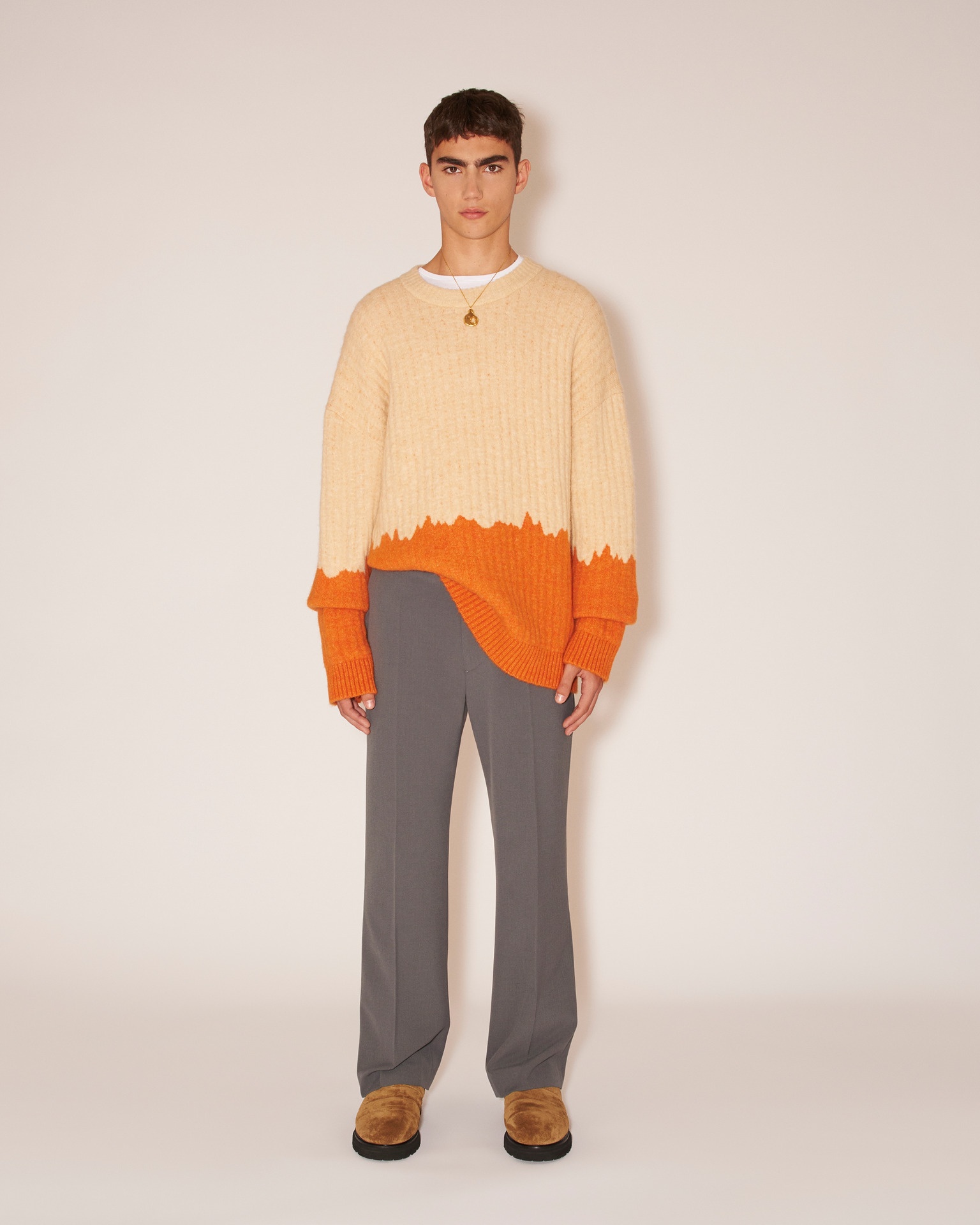 OVEO - Dip dye-effect sweater - Cream orange - 3